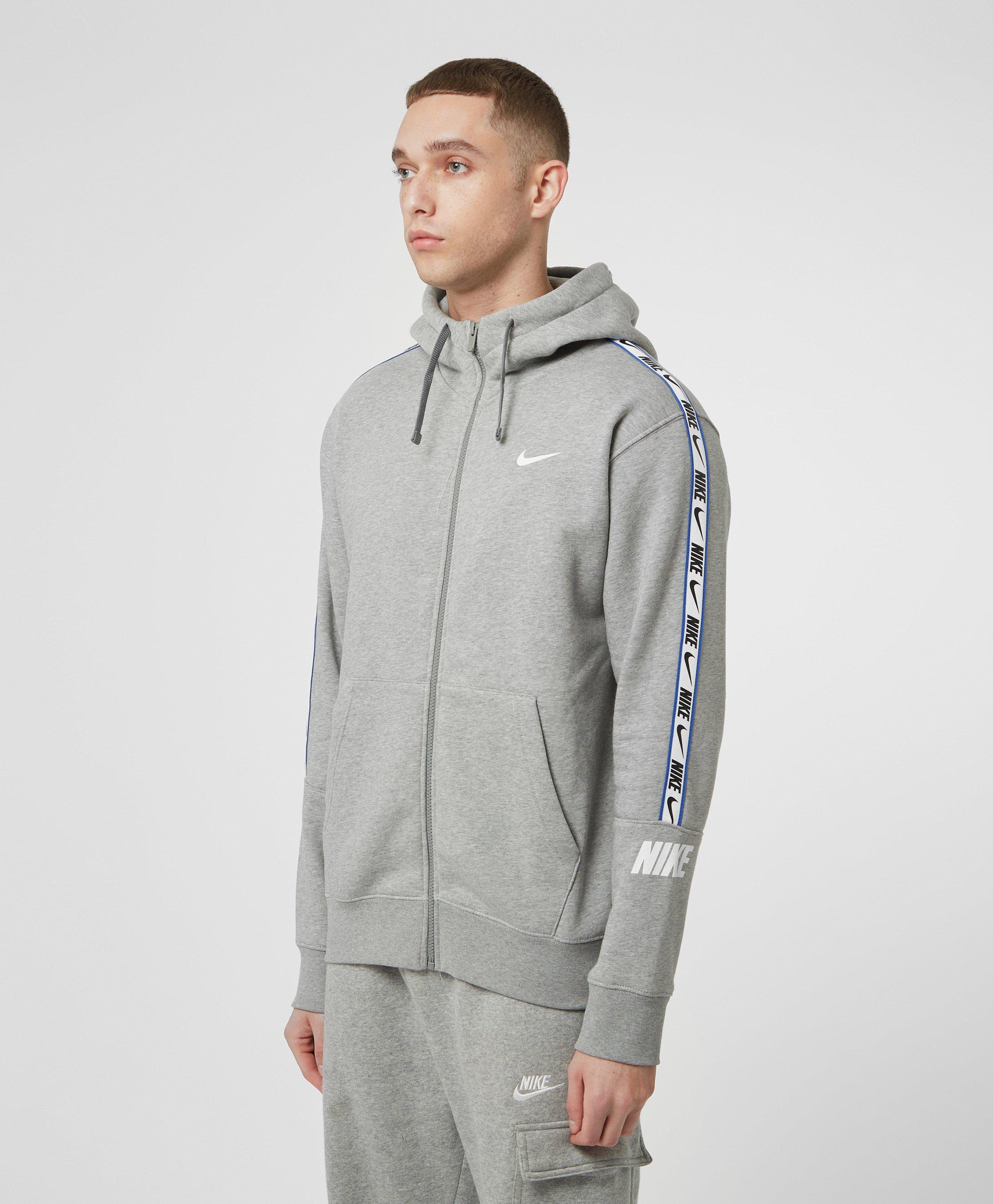 nike grey tape hoodie