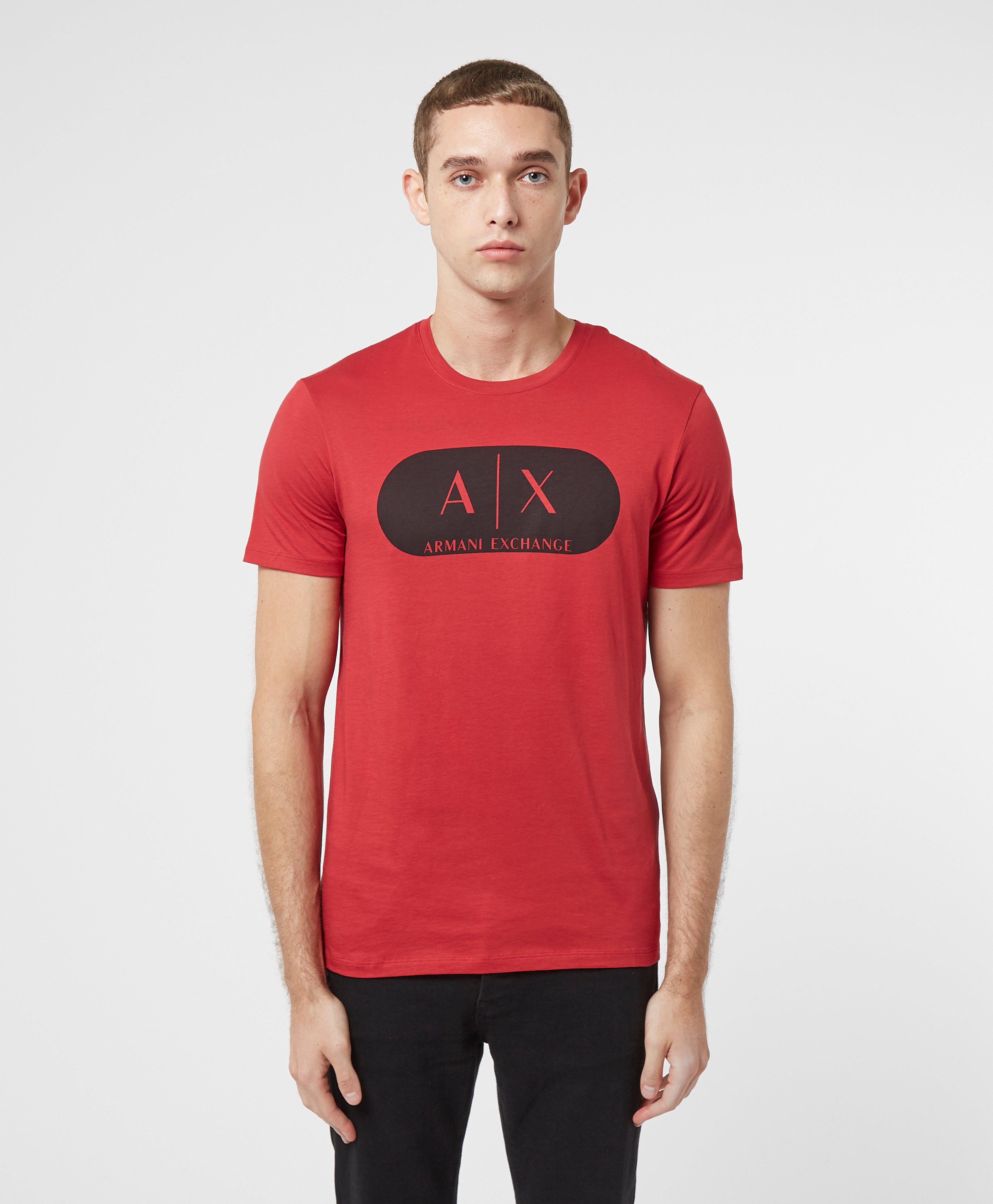 armani exchange red t shirt