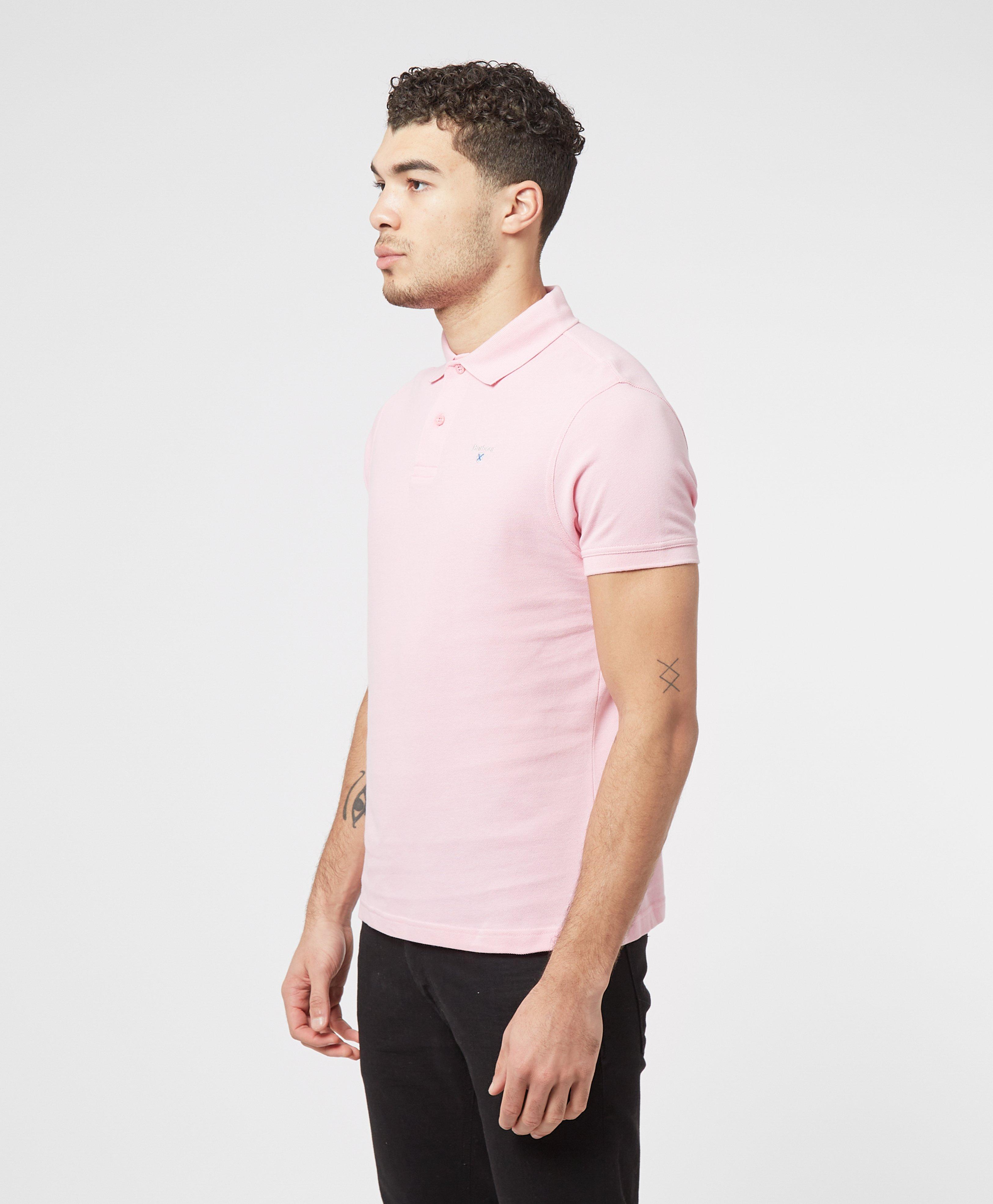 barbour pink polo shirt