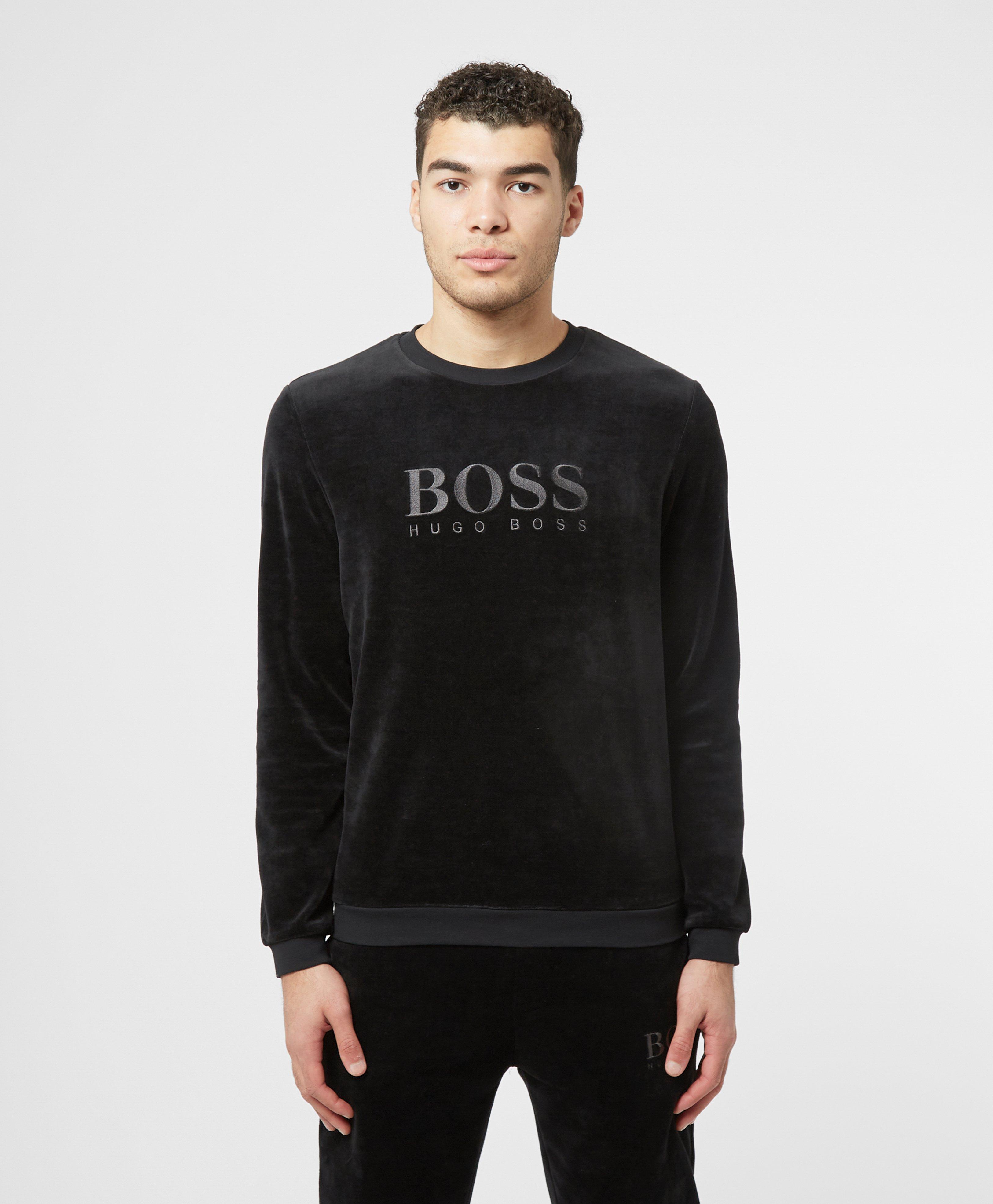 boss velour crewneck sweatshirt