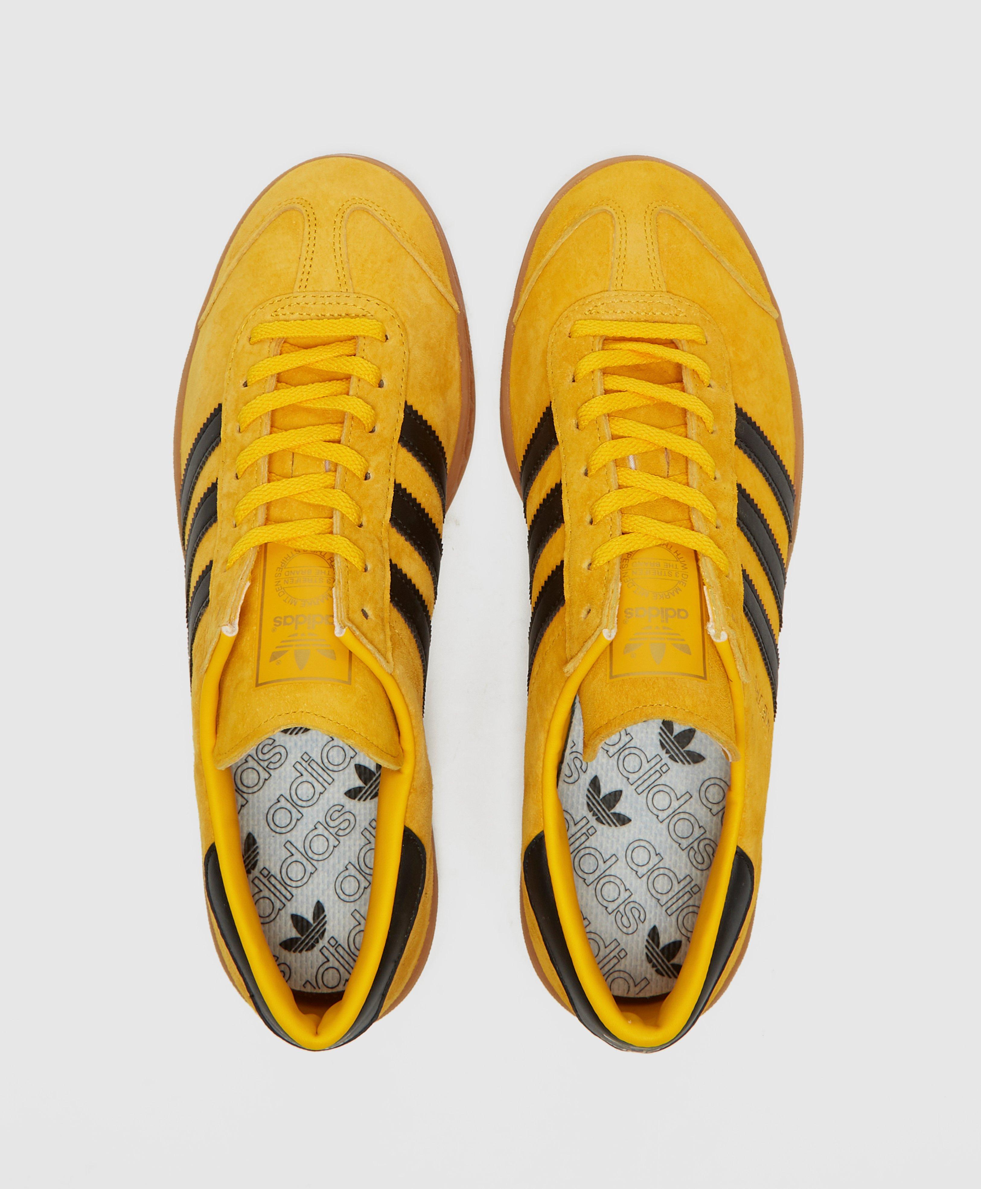 adidas hamburg trainers black and yellow