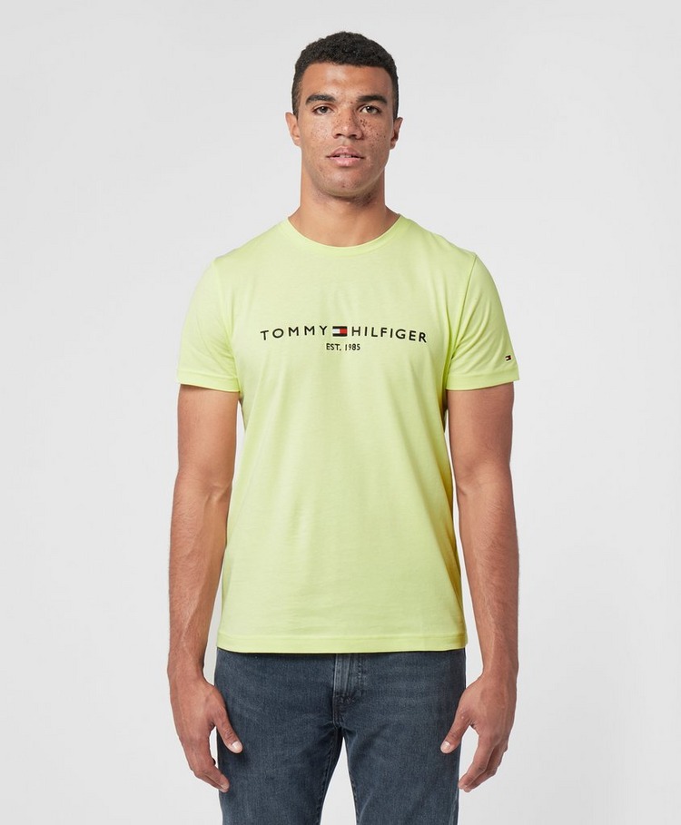 Yellow Tommy Hilfiger Logo T Shirt Scotts Menswear