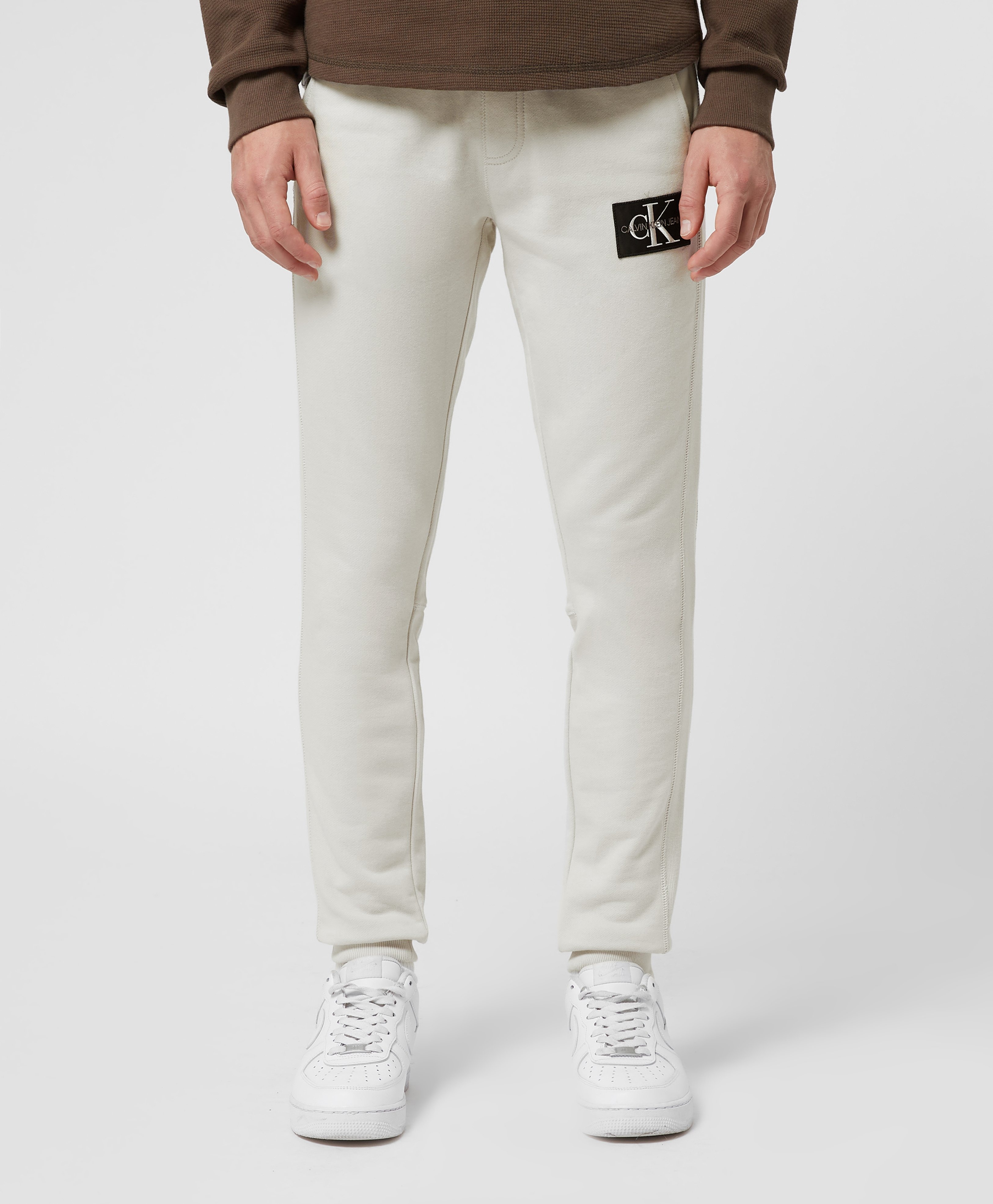 Grey Calvin Klein Jeans Monogram Badge Joggers - Exclusive | scotts Menswear
