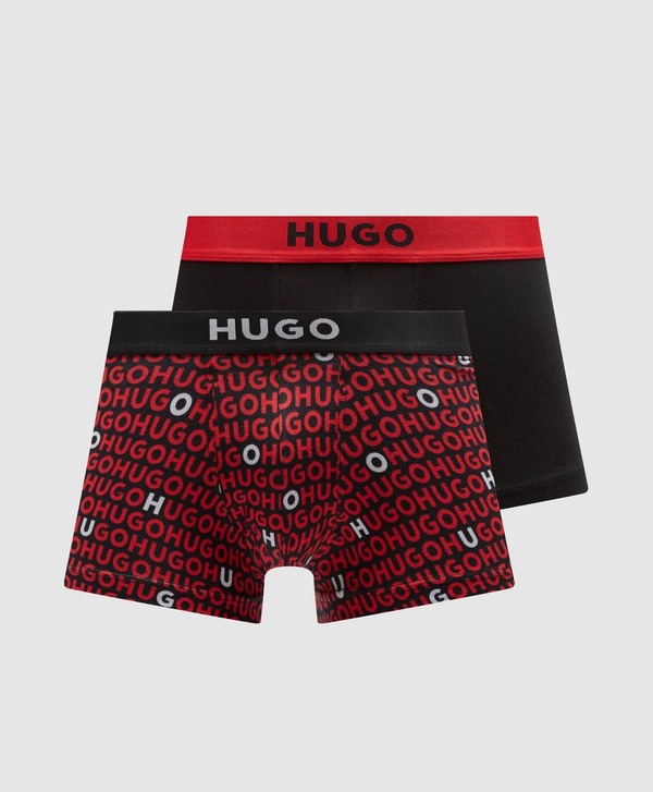 HUGO 2 Pack All Over Logo Trunks