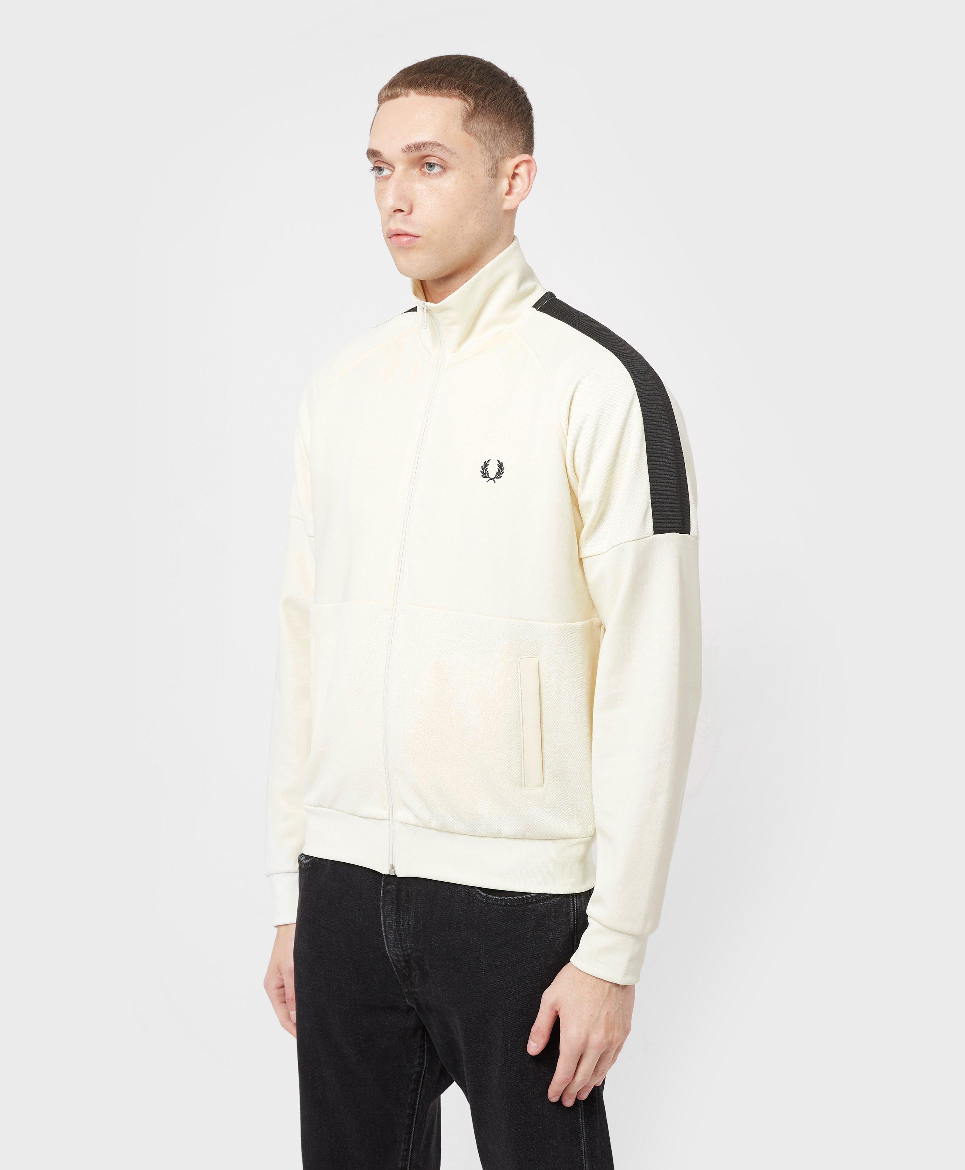 white fred perry track top