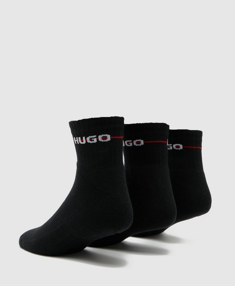 HUGO 3 Pack Ribbed Logo Socks