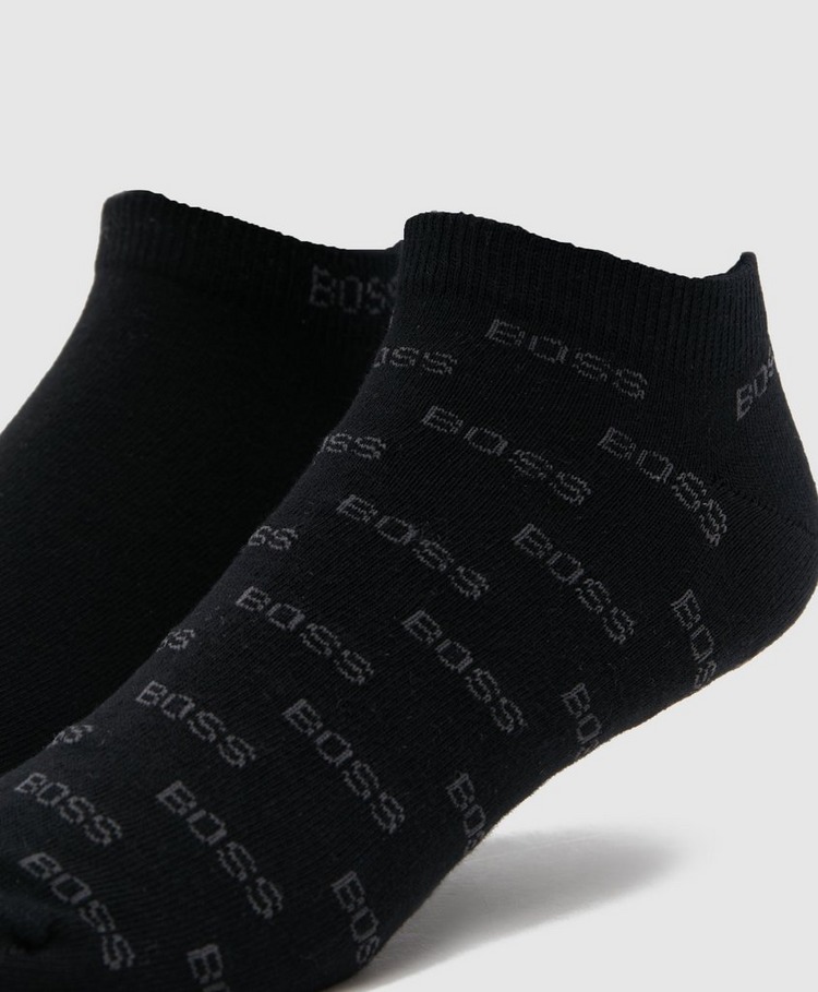 BOSS 2 Pack All Over Logo Trainer Socks