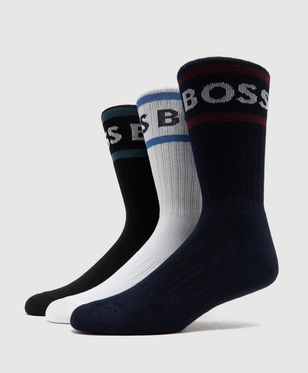 BOSS 3 Pack Rib Stripe Socks