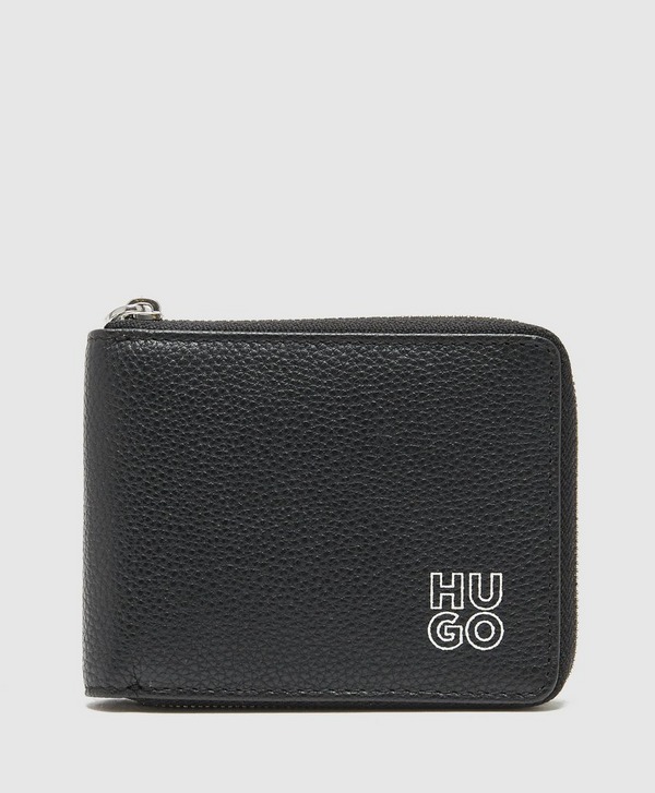 HUGO Grain Leather Zip Wallet