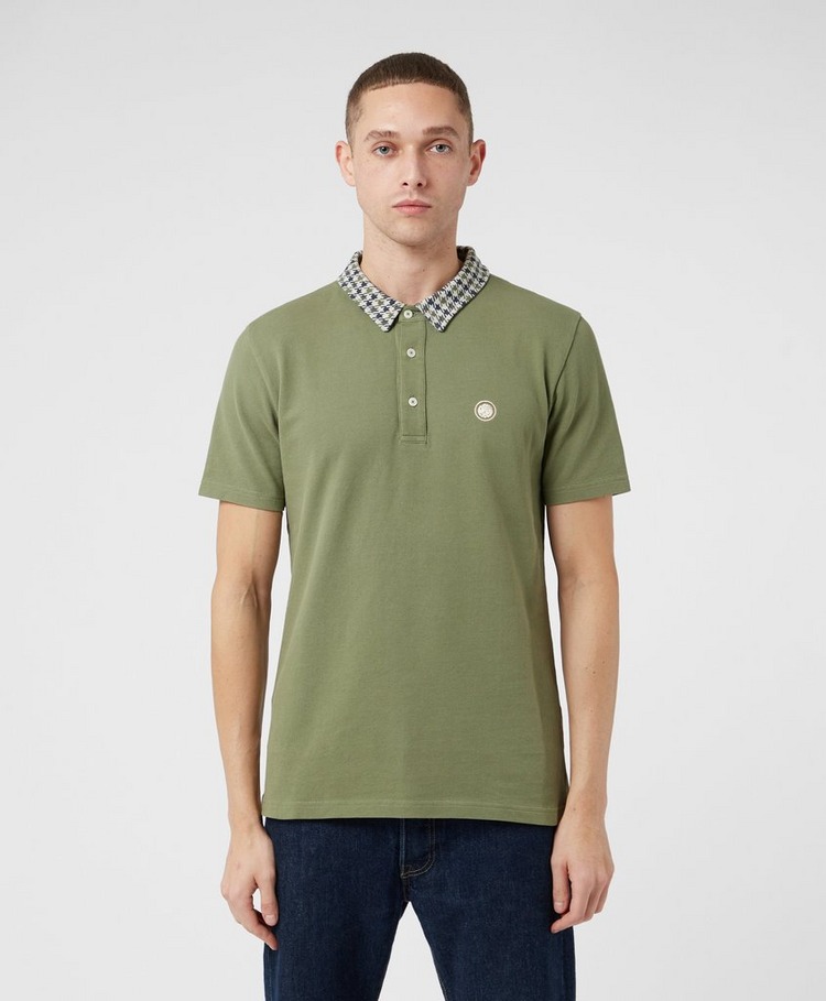 Pretty Green Houndstooth Collar Polo Shirt