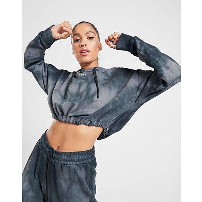 Supply and Demand Tie-Dye sudadera crop con capucha para mujer