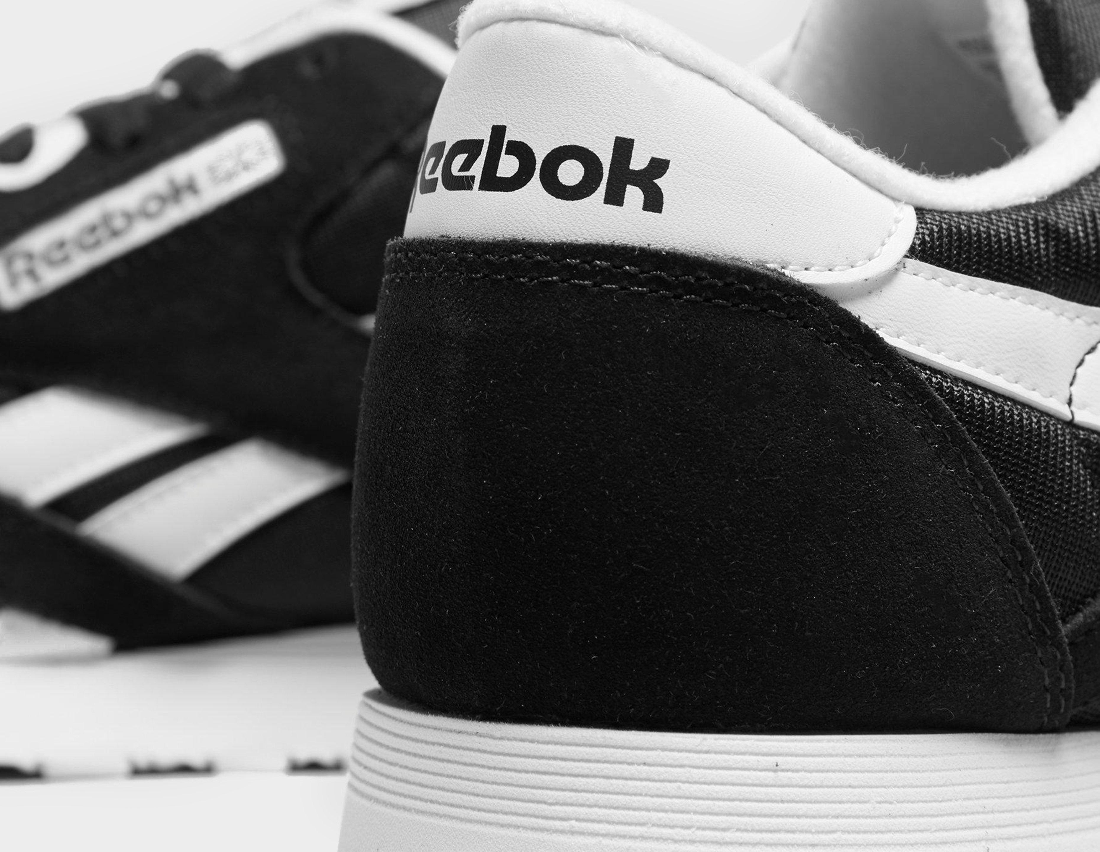 all black reebok classics nylon