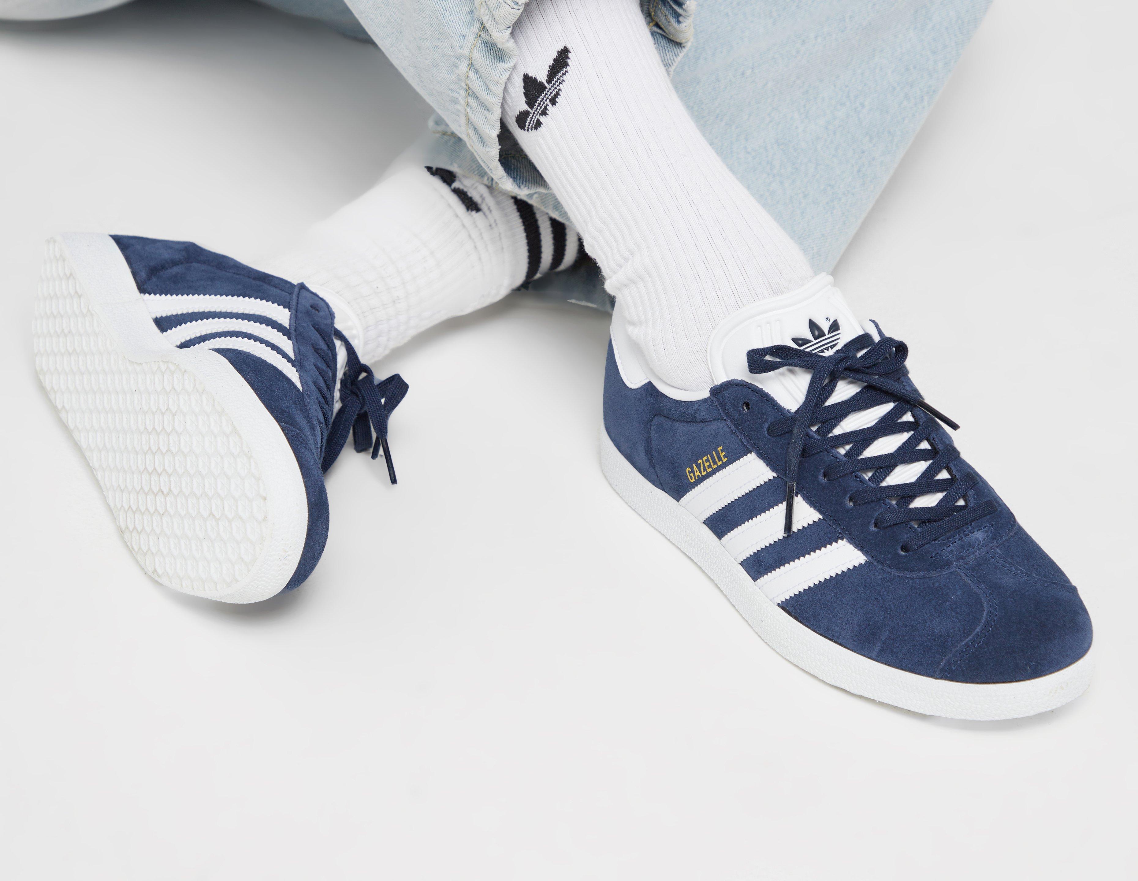 Adidas gazelle navy store blue suede womens