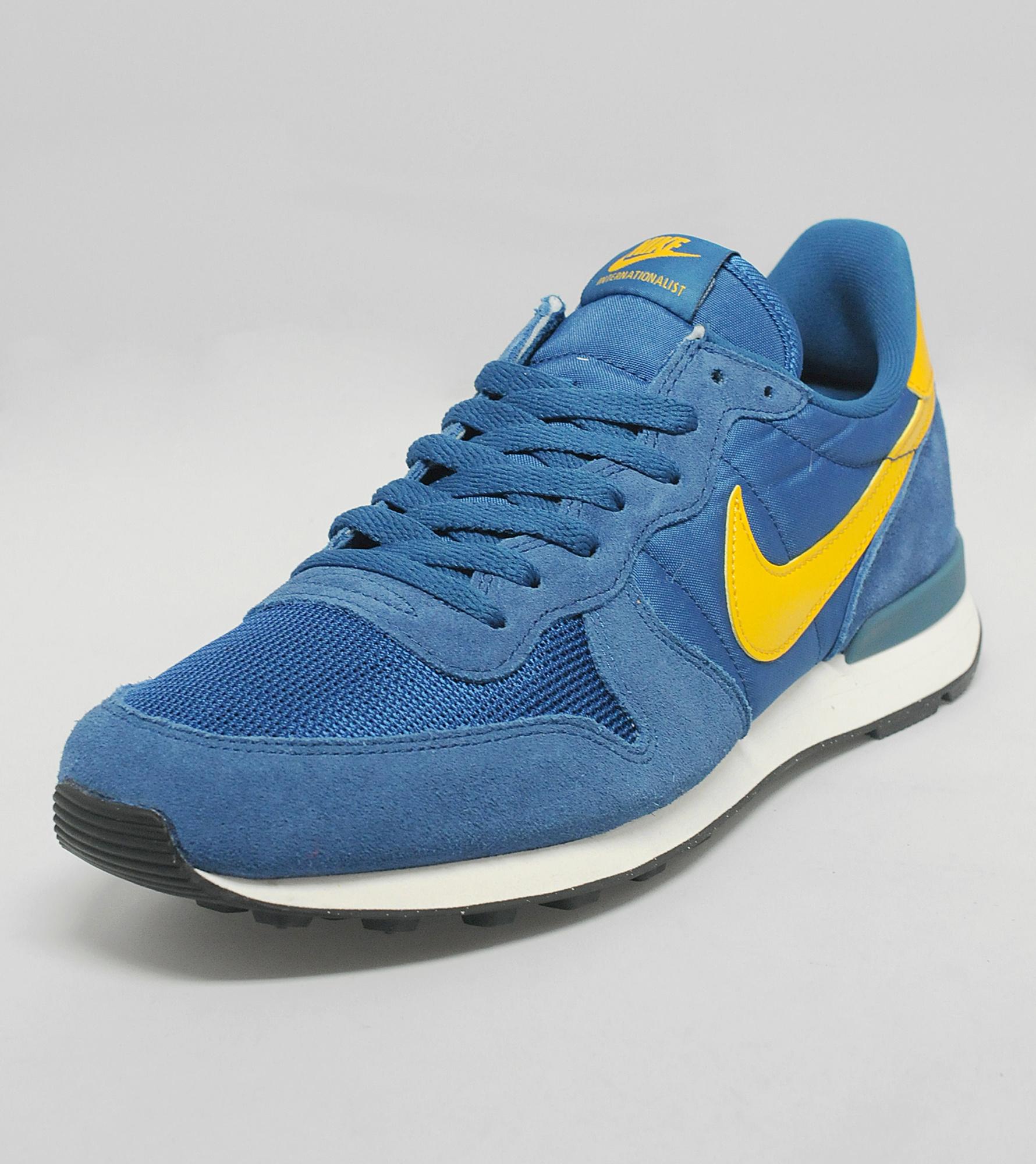 nike internationalist men's blue yellow