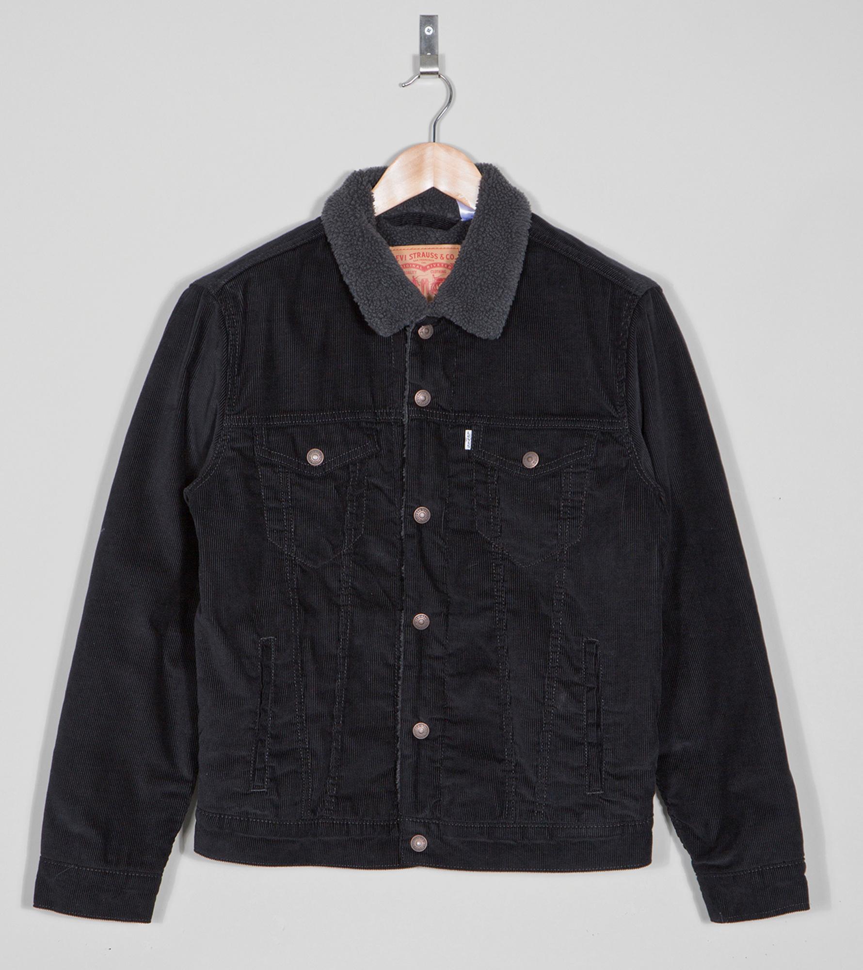 levis black cord sherpa jacket