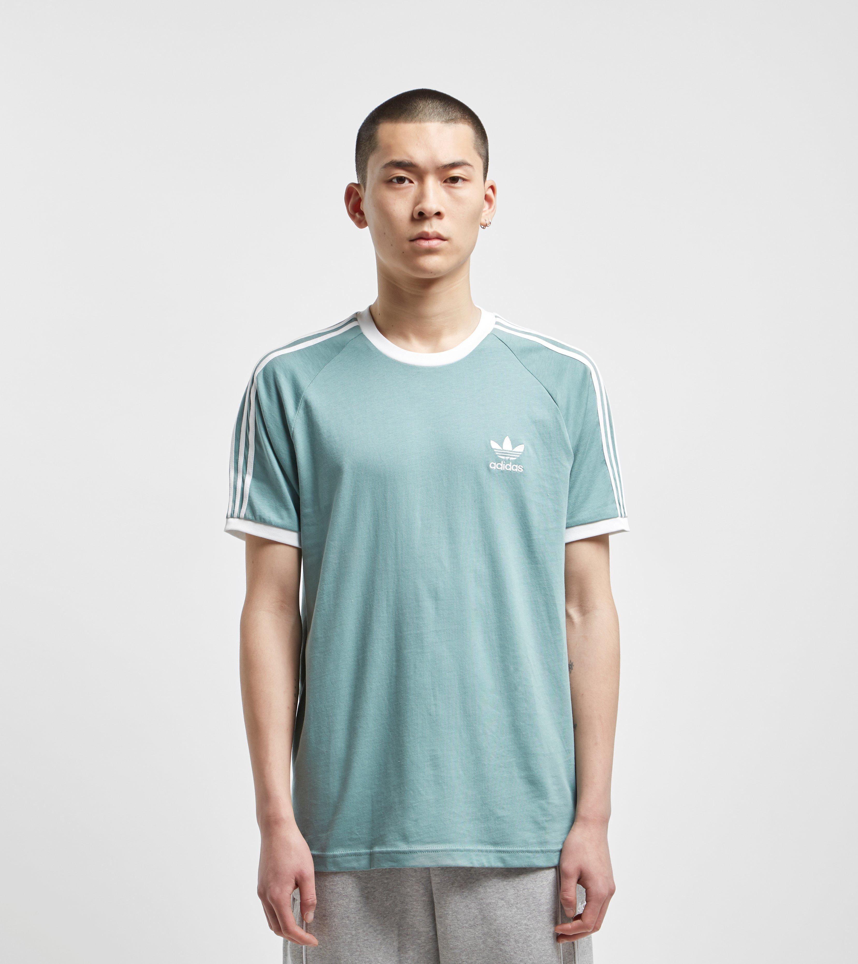 adidas originals california 3 stripe t shirt green