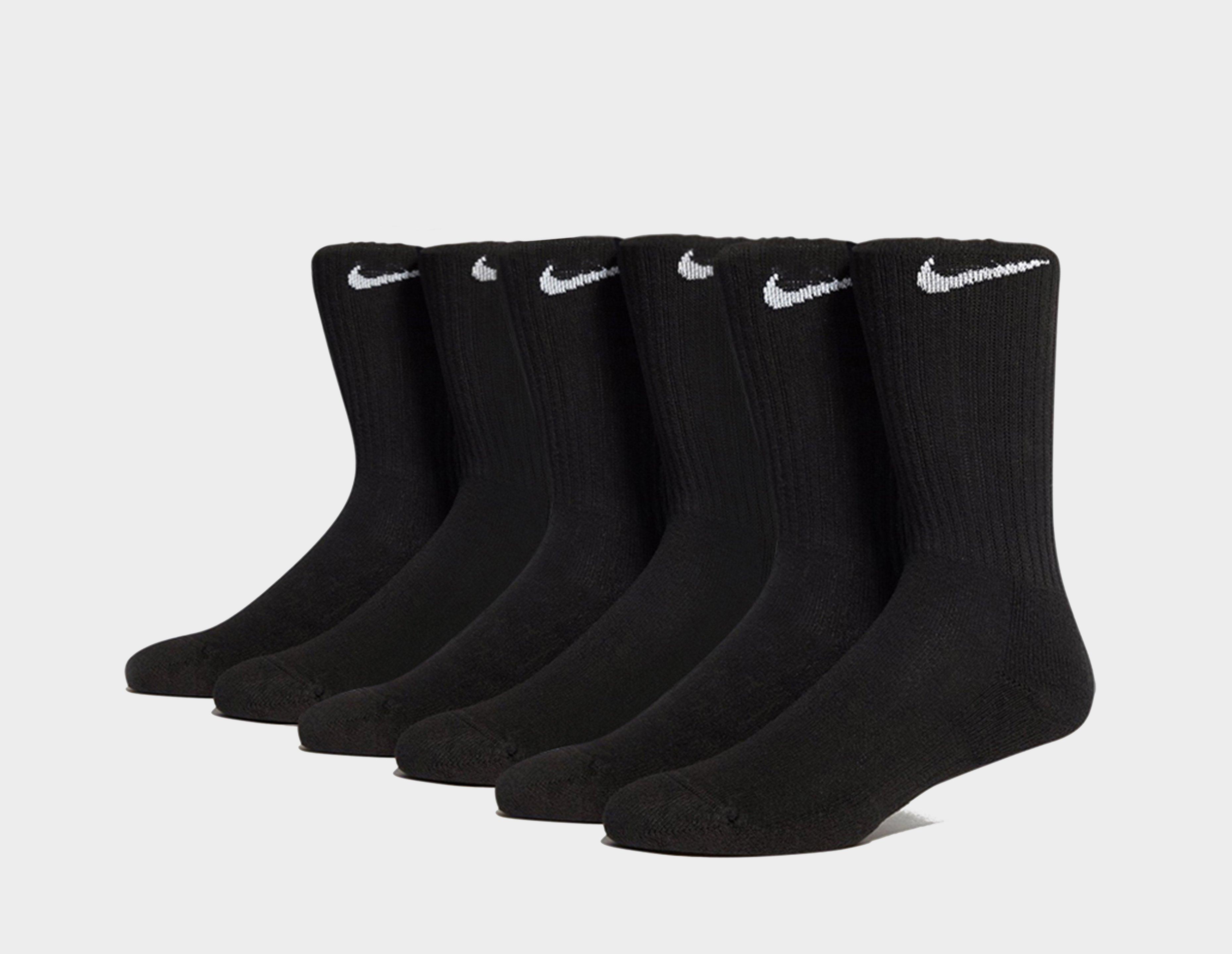 Lot 6 paires chaussettes entraînement Nike Everyday blanc noir sur