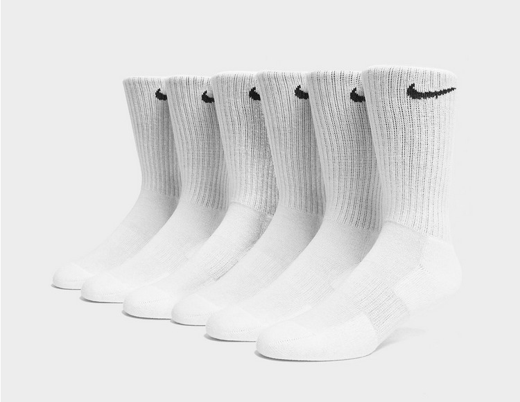 White Nike 6-Pack Everyday Cushioned Training Crew Socks | size?