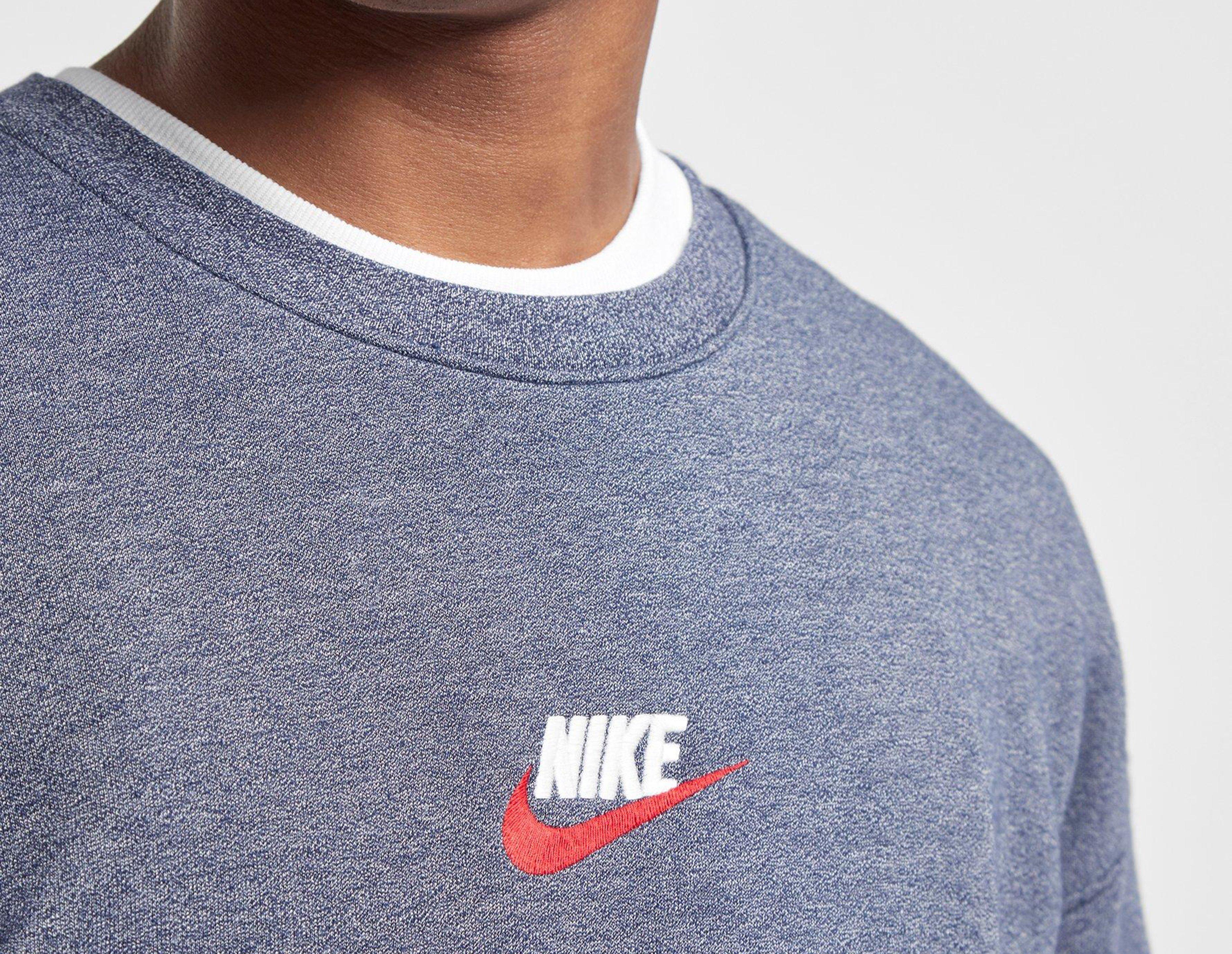 nike heritage crew sweatshirt blue