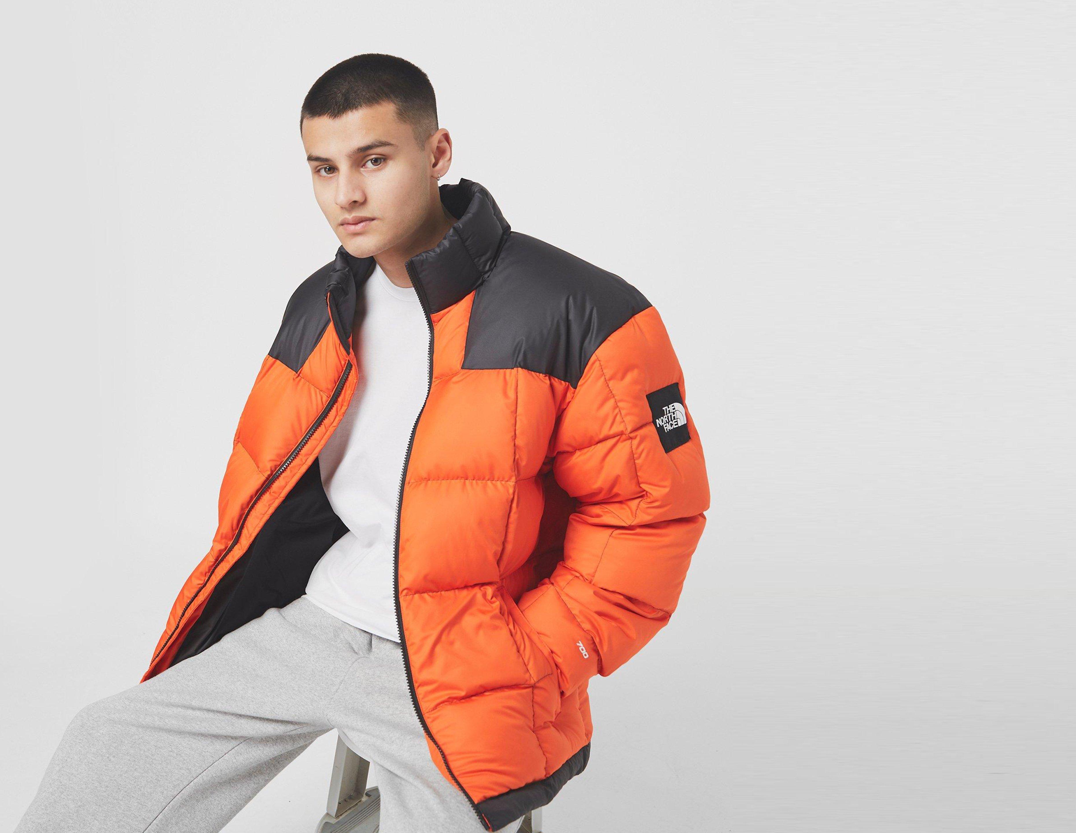 north face orange down jacket