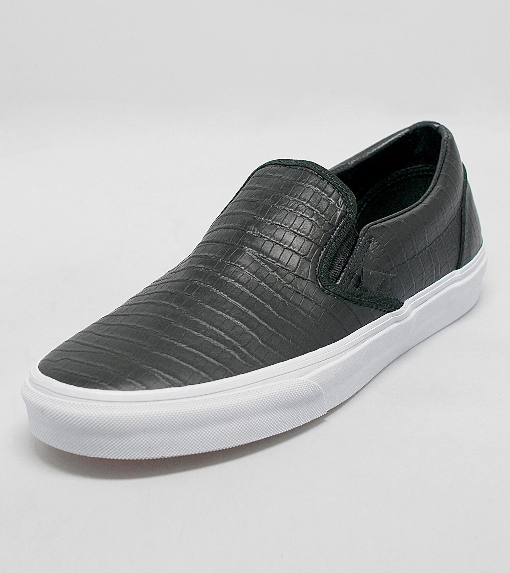 vans croc leather slip on