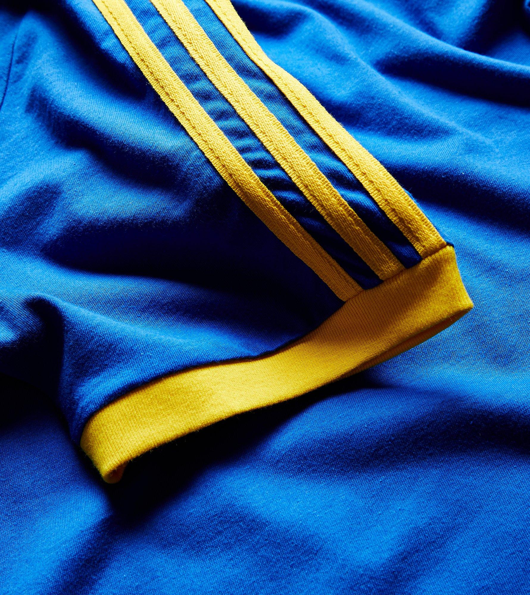 adidas california t shirt blue and yellow