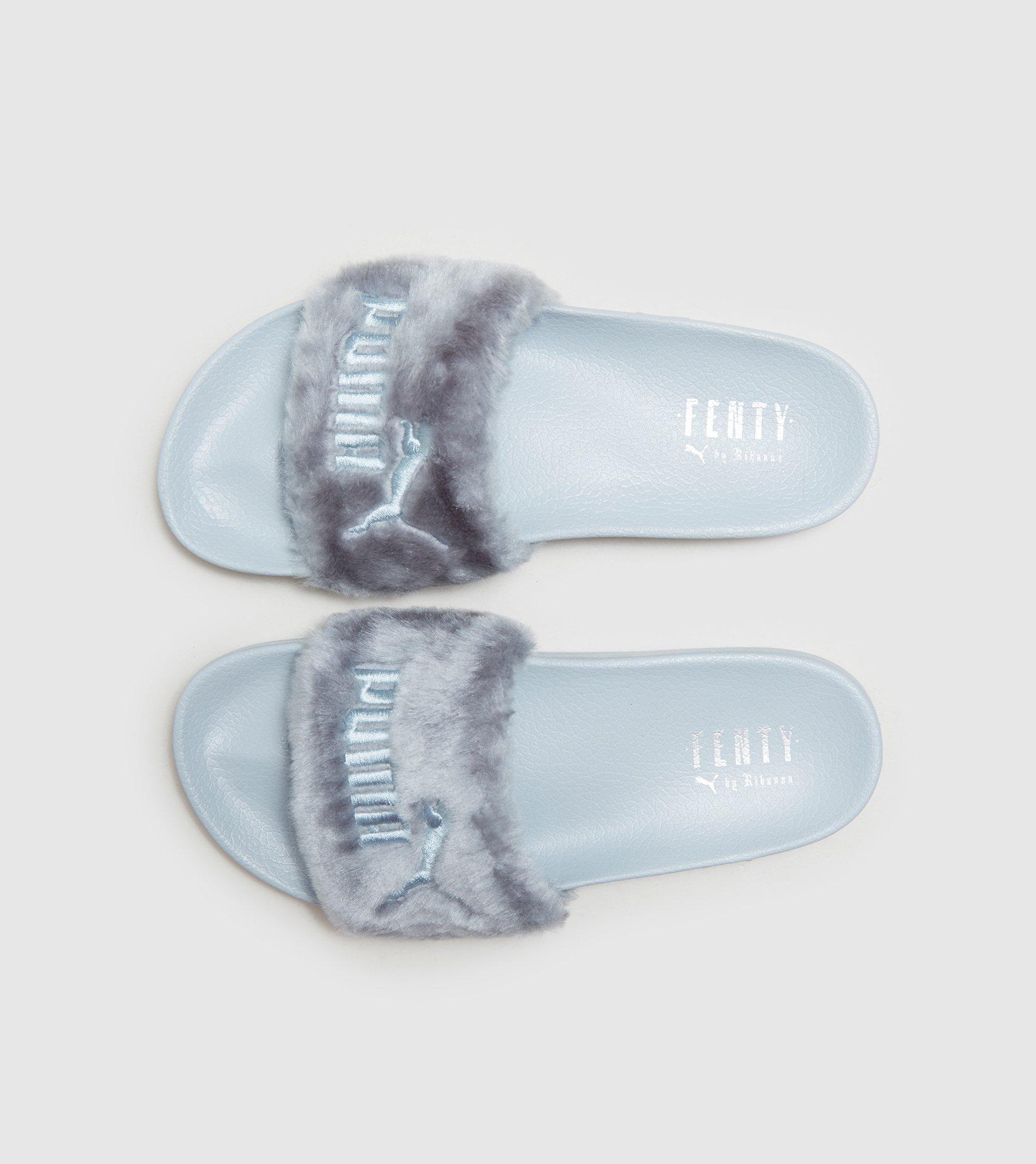 grey puma fenty slides