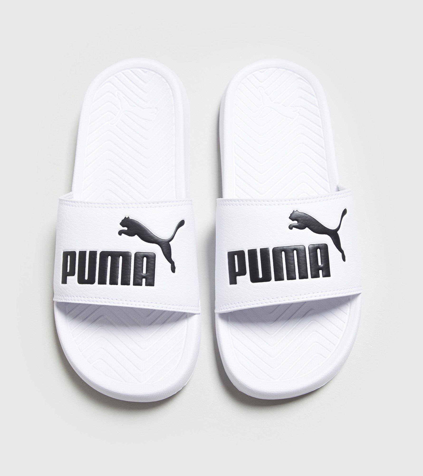 white puma slides women's