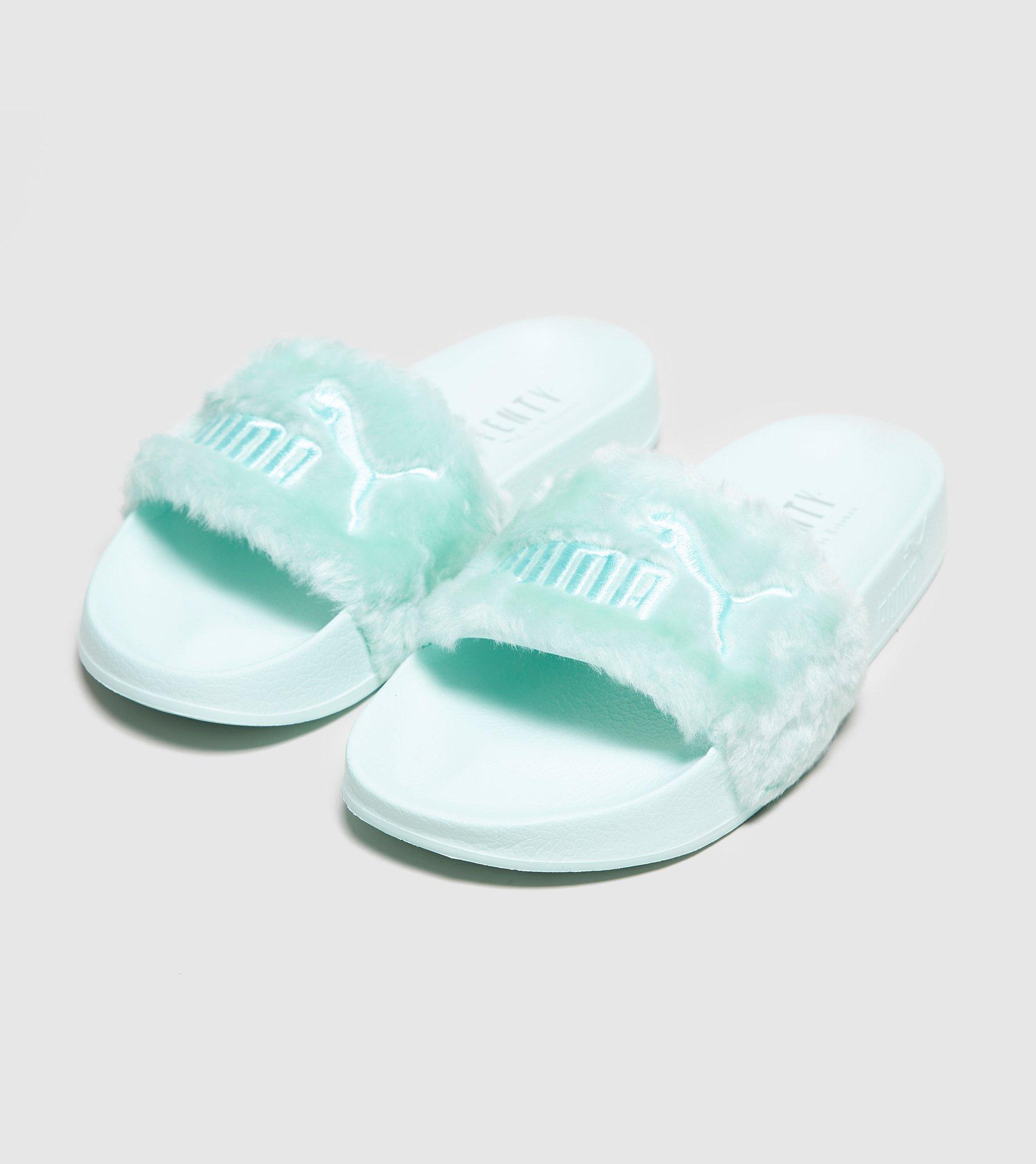 puma slides women's fur