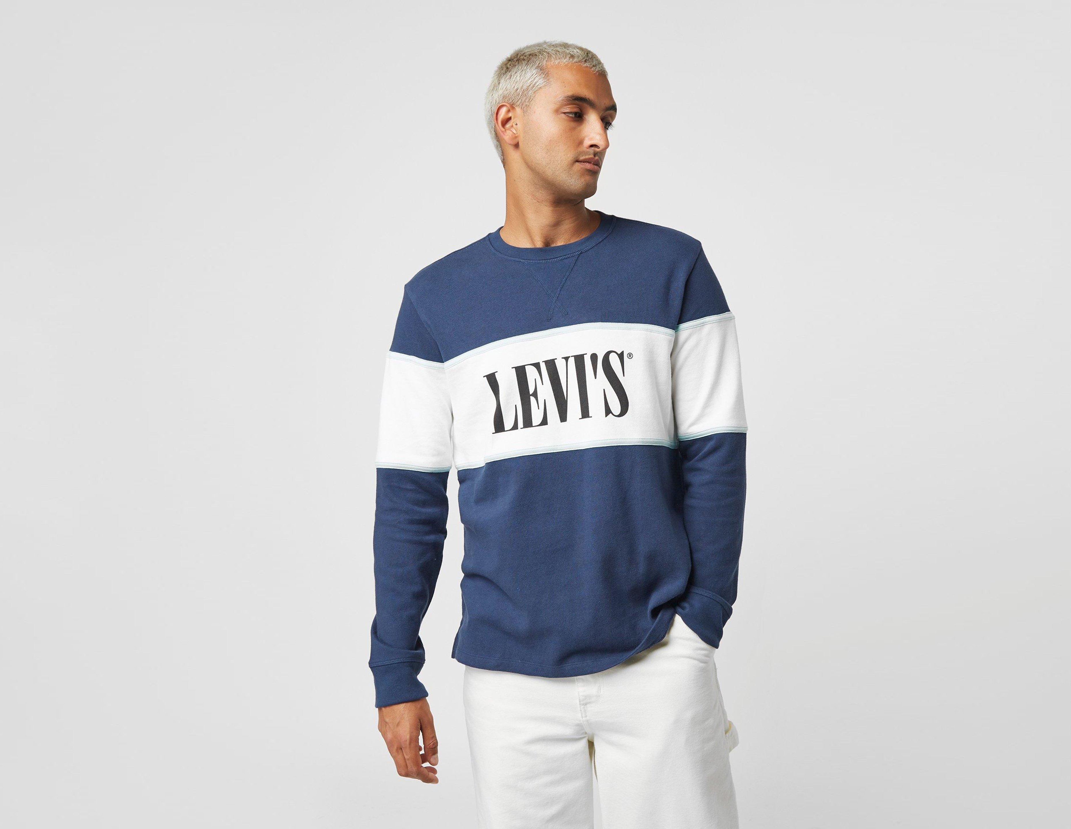 levis border block sweatshirt, blue