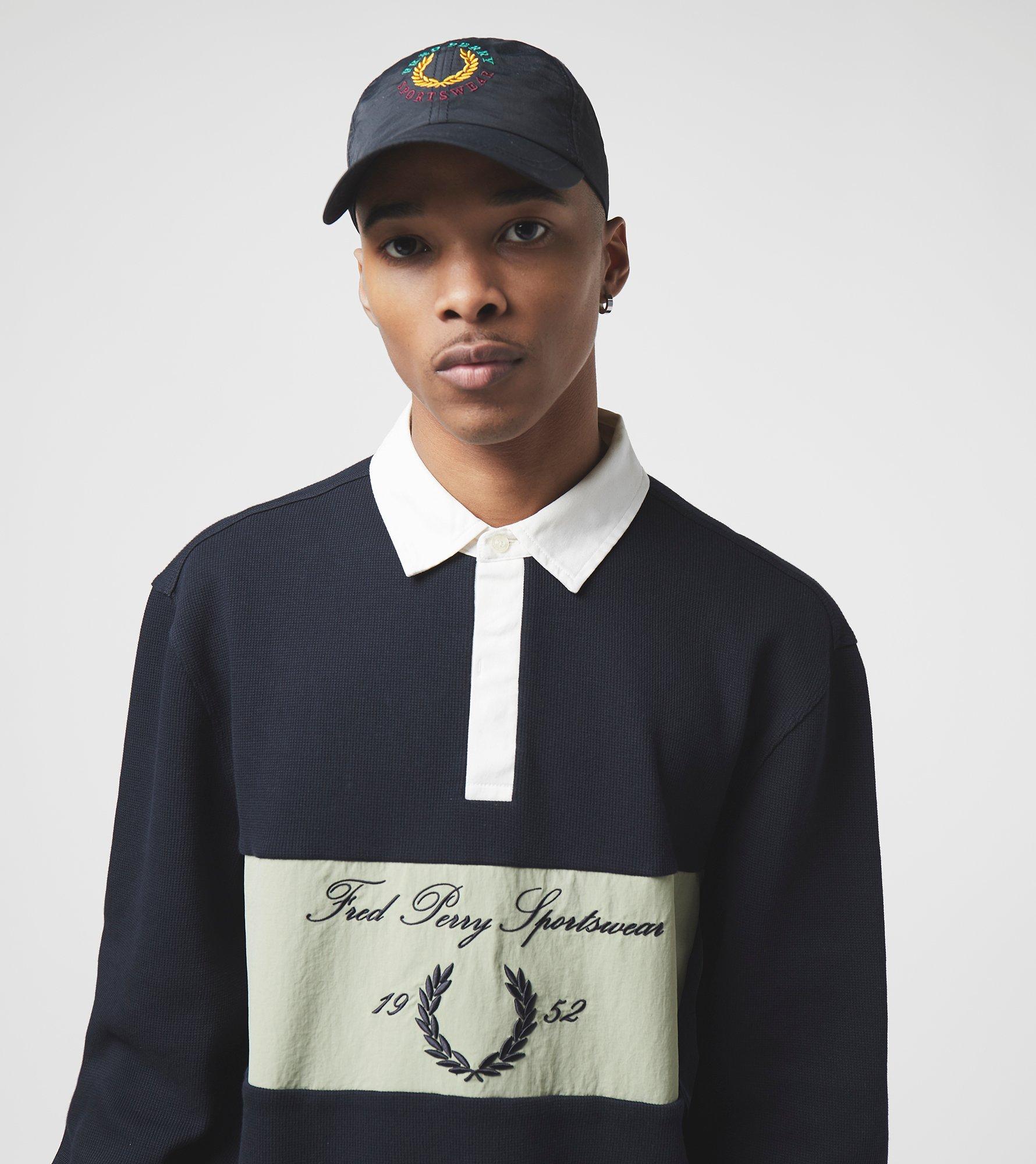 fred perry embroidered panel sweatshirt