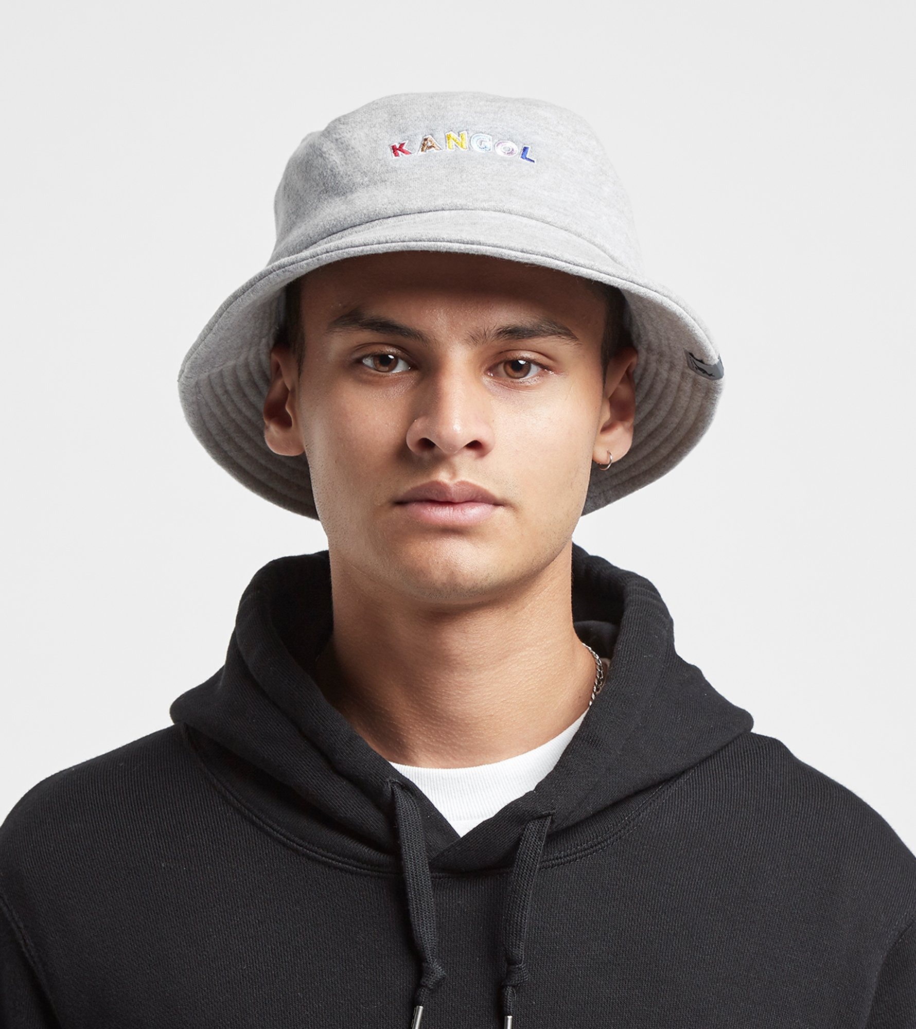 kangol colour text bucket hat, grey