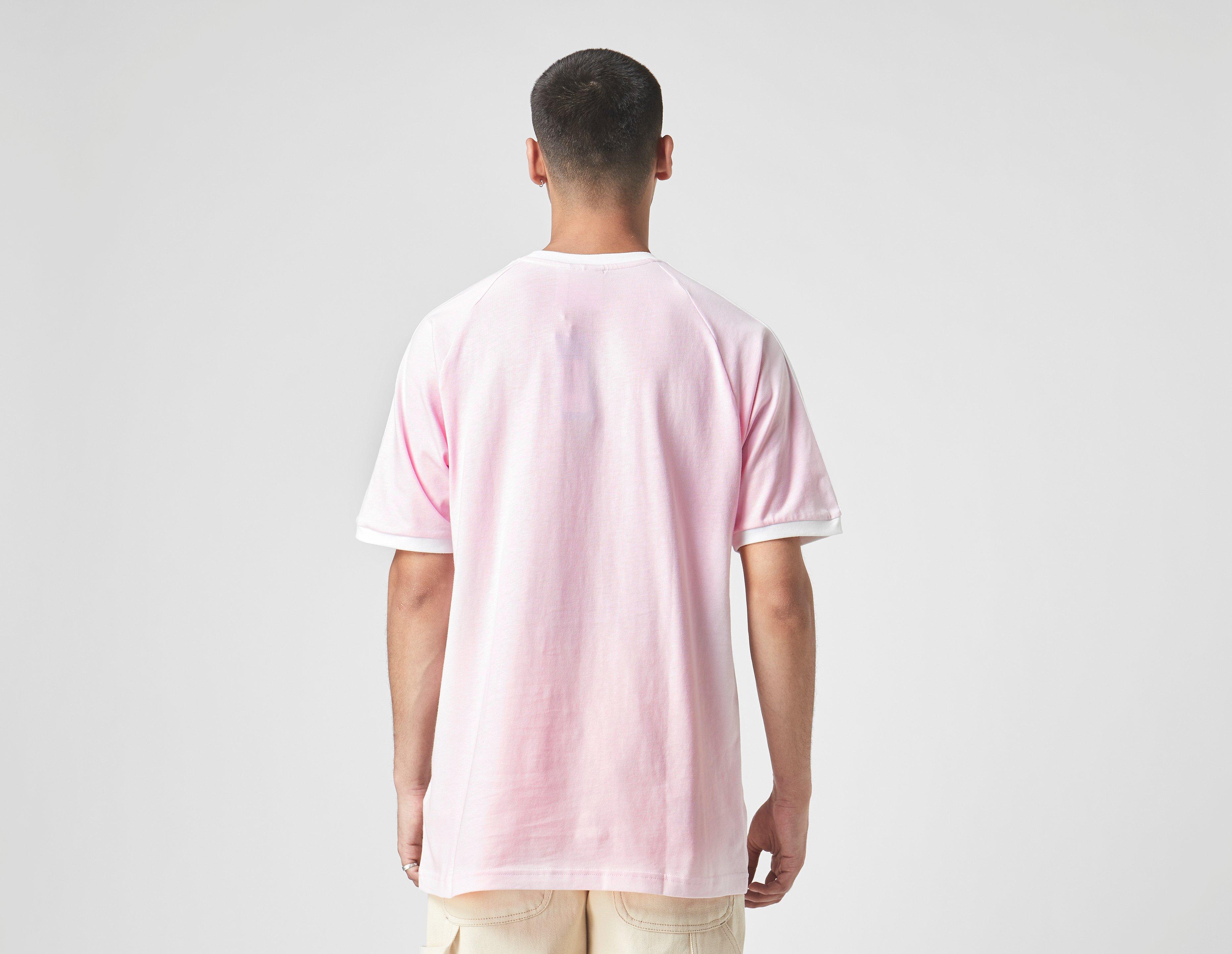 adidas originals california 3 stripes t shirt pink