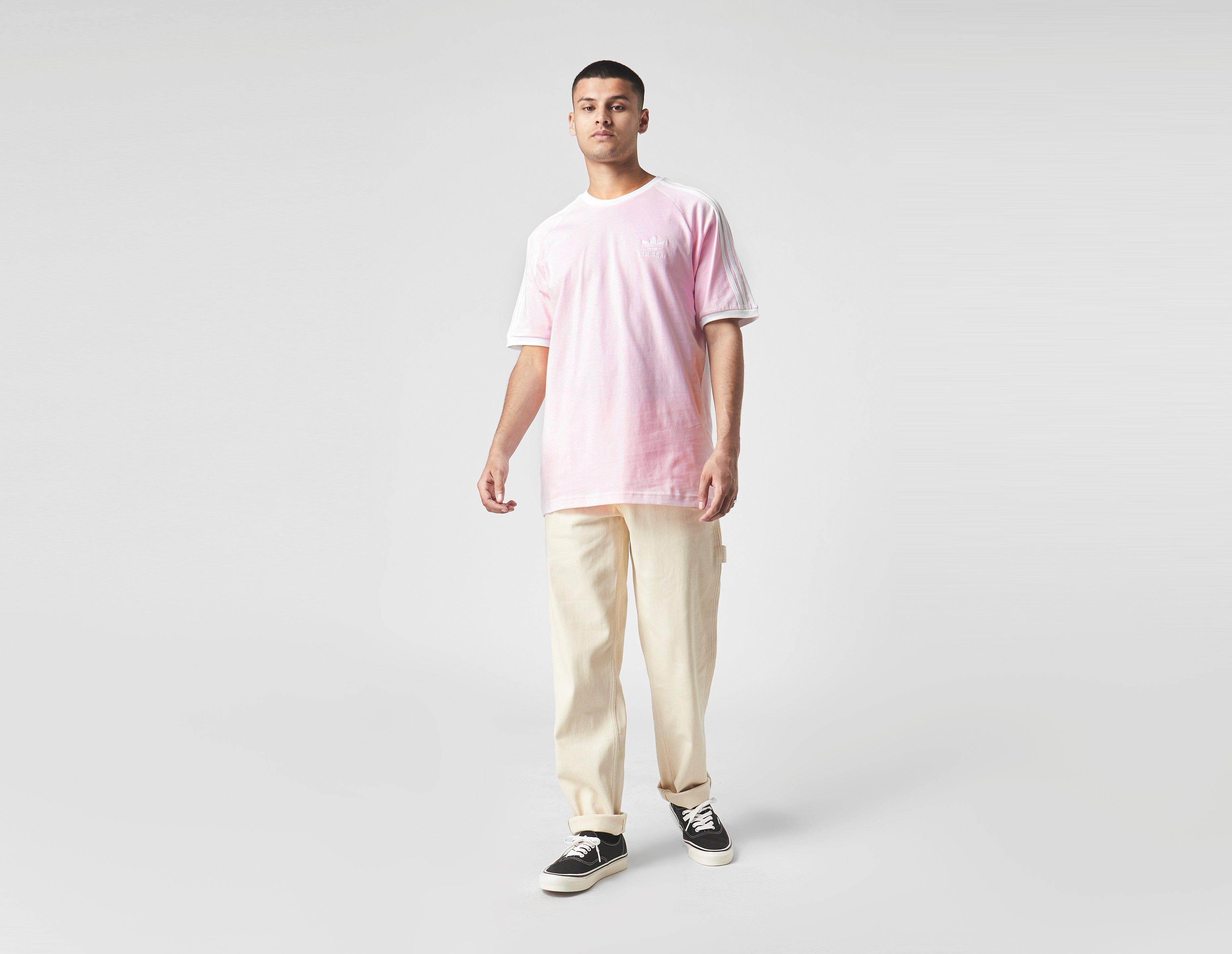 adidas originals california 3 stripes t shirt pink