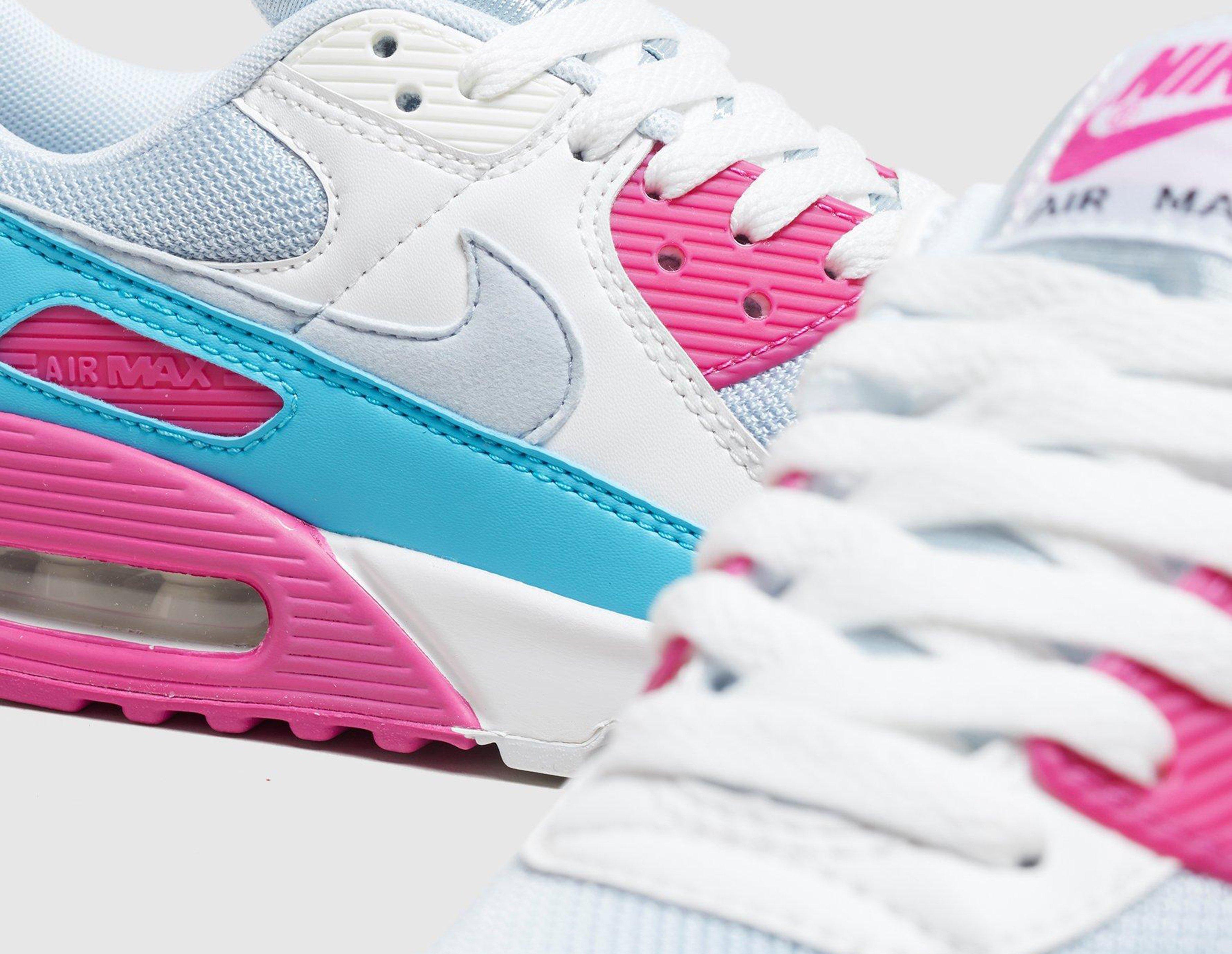 nike air max 90 womens white pink blue