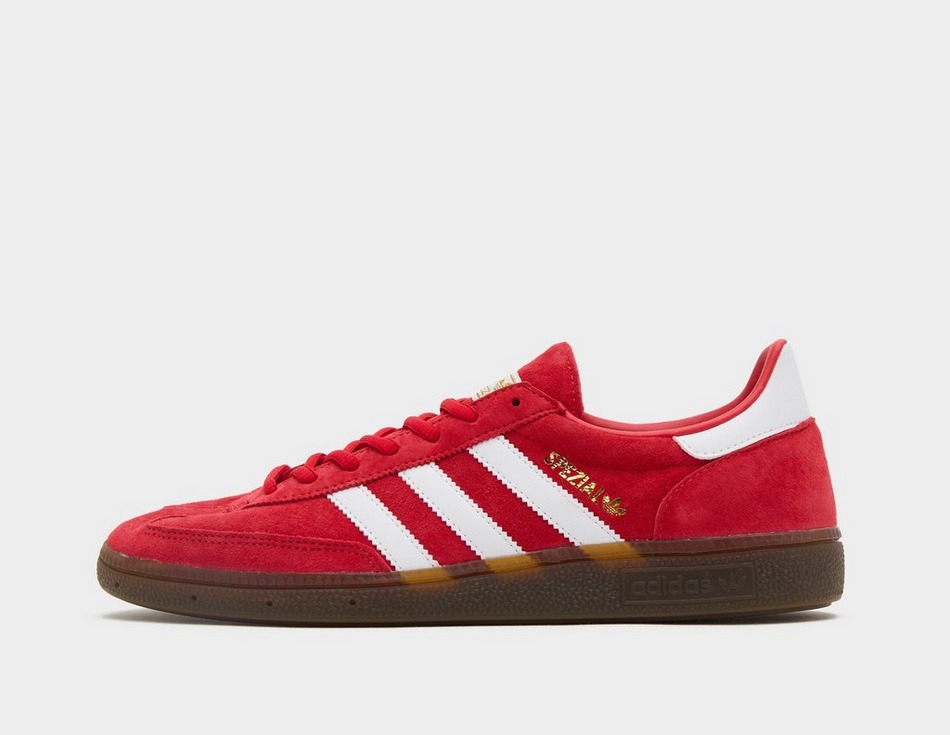 This is the adidas handball spezial in scarlet ignit and white.