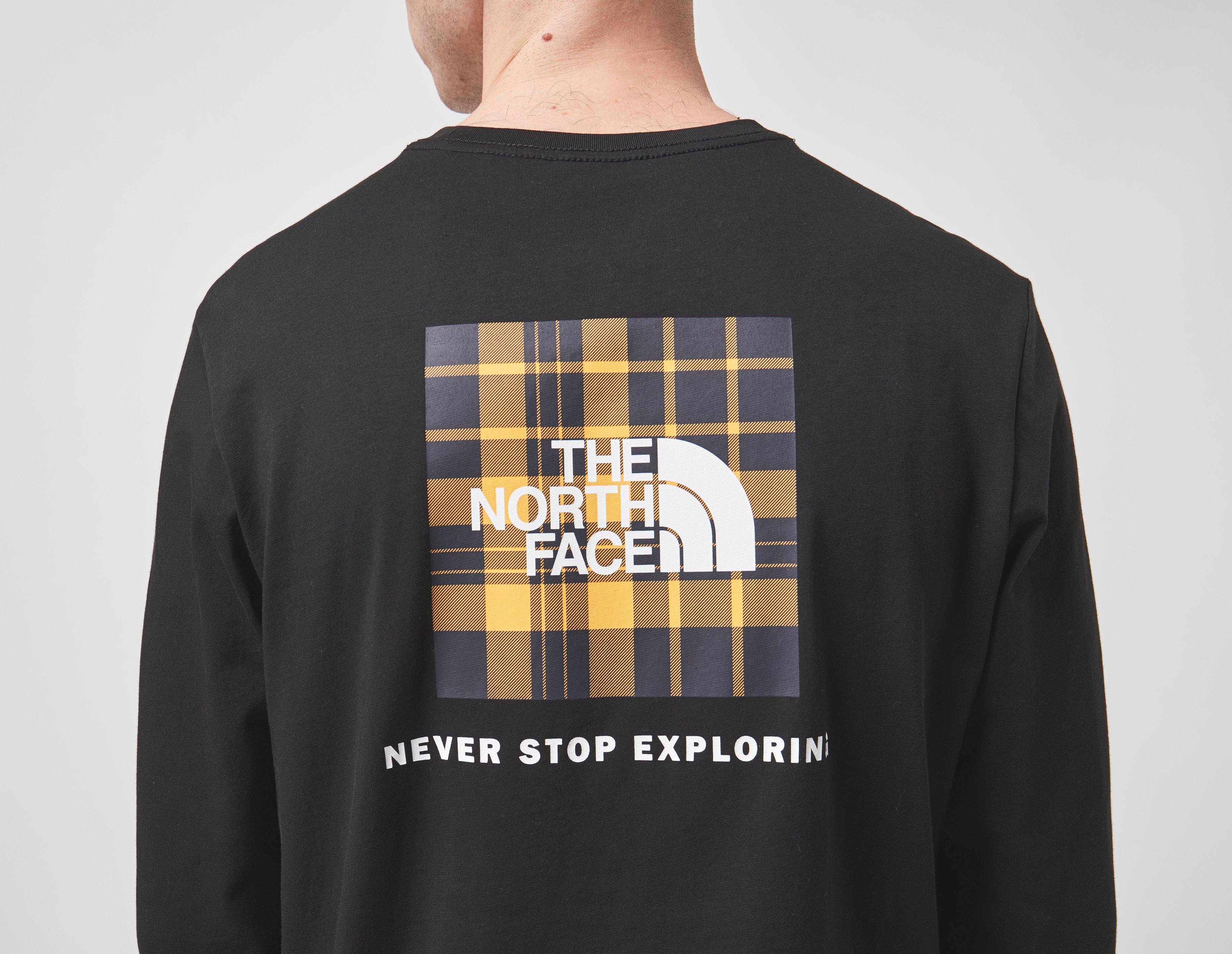 north face long sleeve red box tee