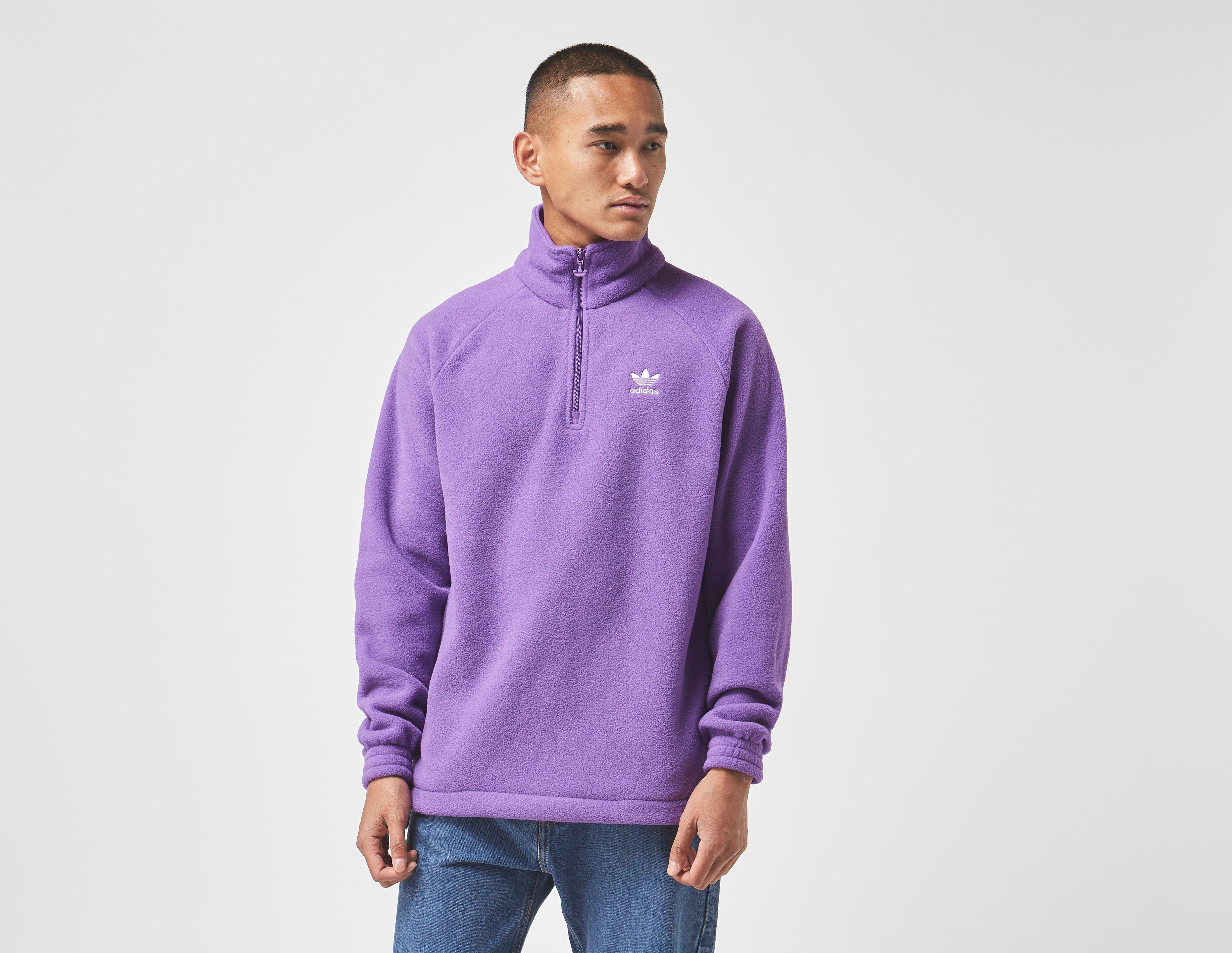 adidas originals adiplore half zip jacket with hood in purple
