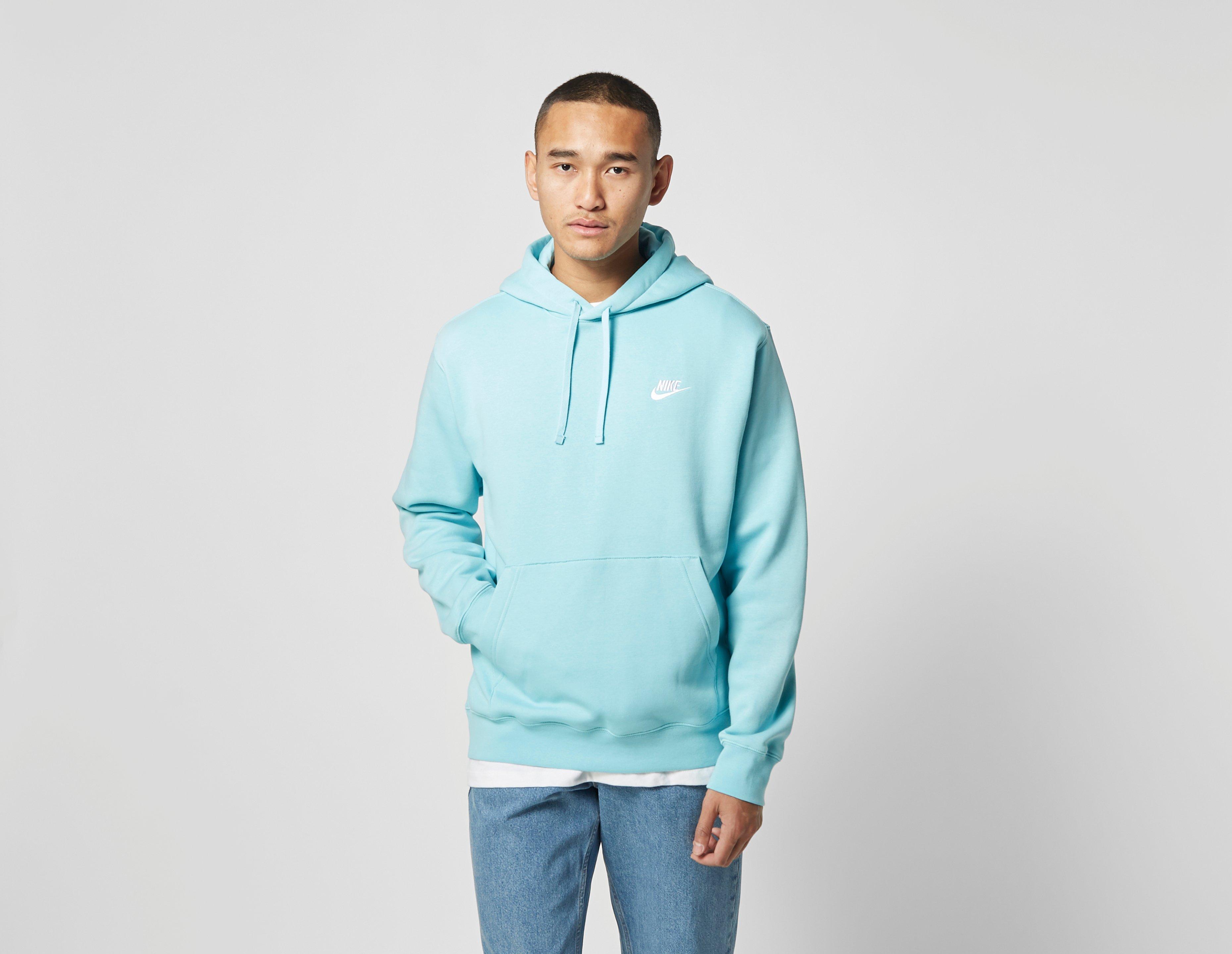 nike club overhead hoodie blue