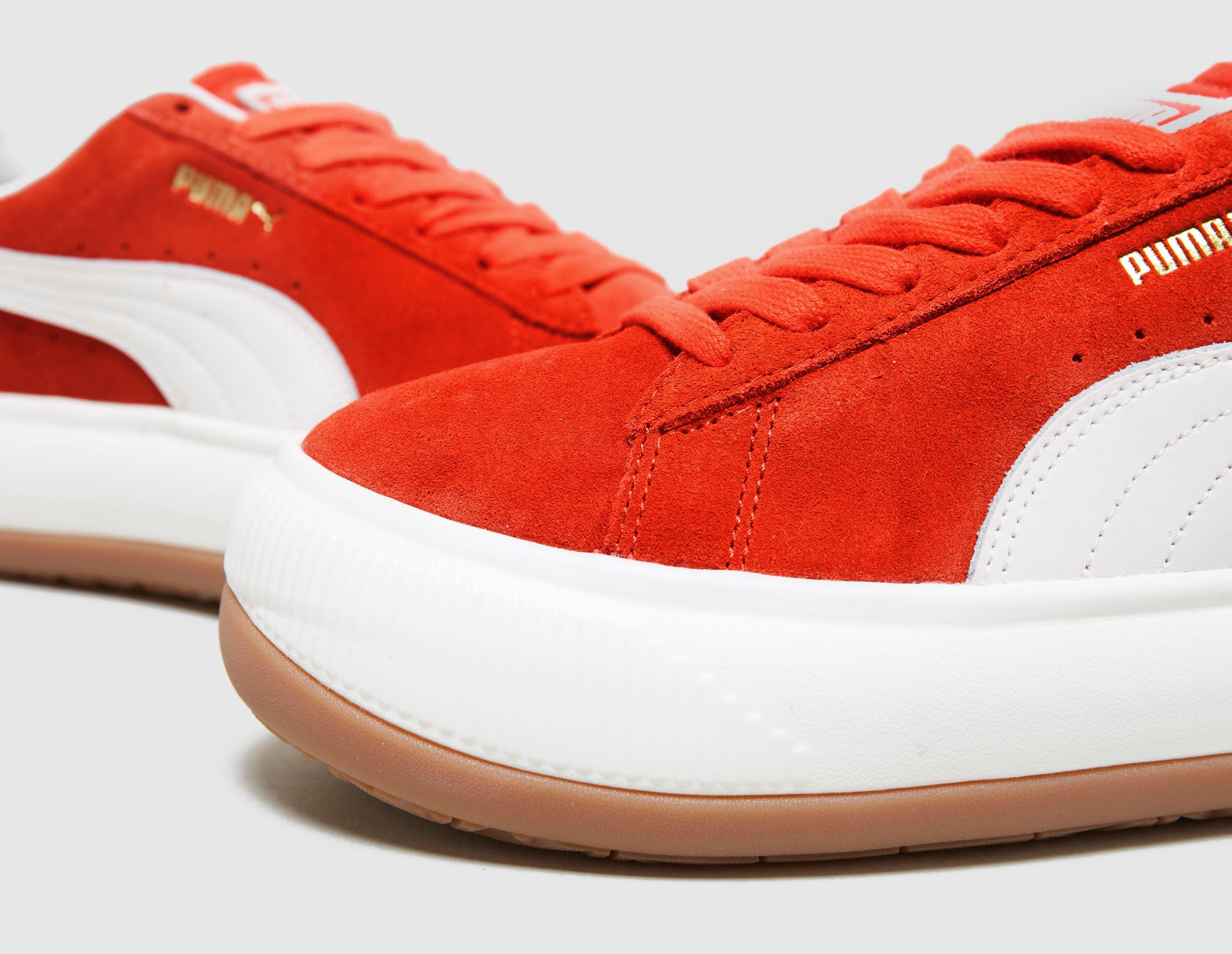 red pumas women's suede