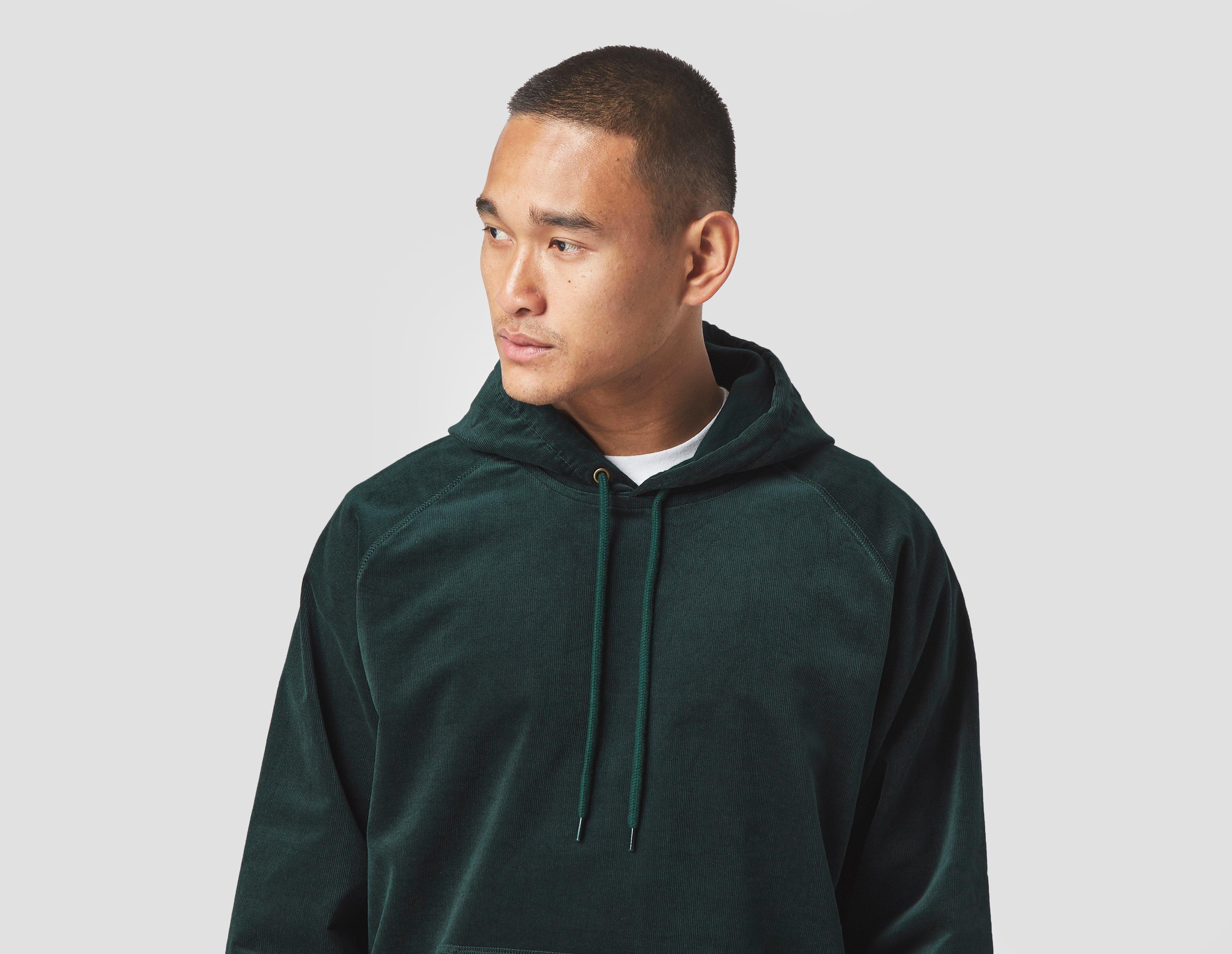 s collarless elongated fitted jacket | Infrastructure-intelligence? | Green Carhartt  WIP Hooded Cord Sweatshirt