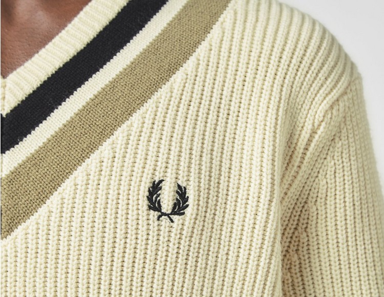 Fred Perry Striped V Neck Tennis Jumper