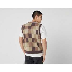 Brown Stussy Wobbly Check Sweater Milan Vest | Pop Trading Company