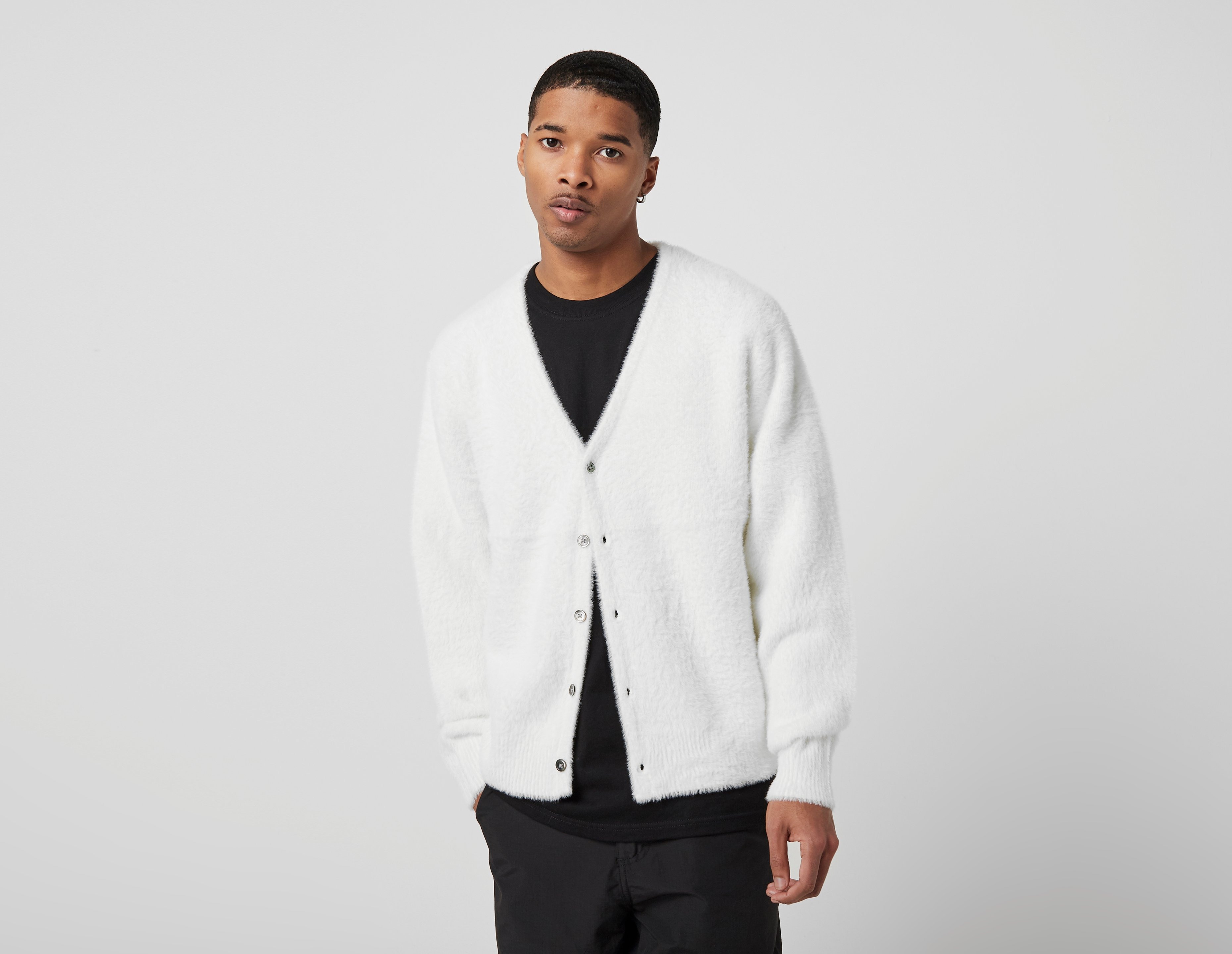 White Stussy Shaggy Cardigan | Punipunijapan?