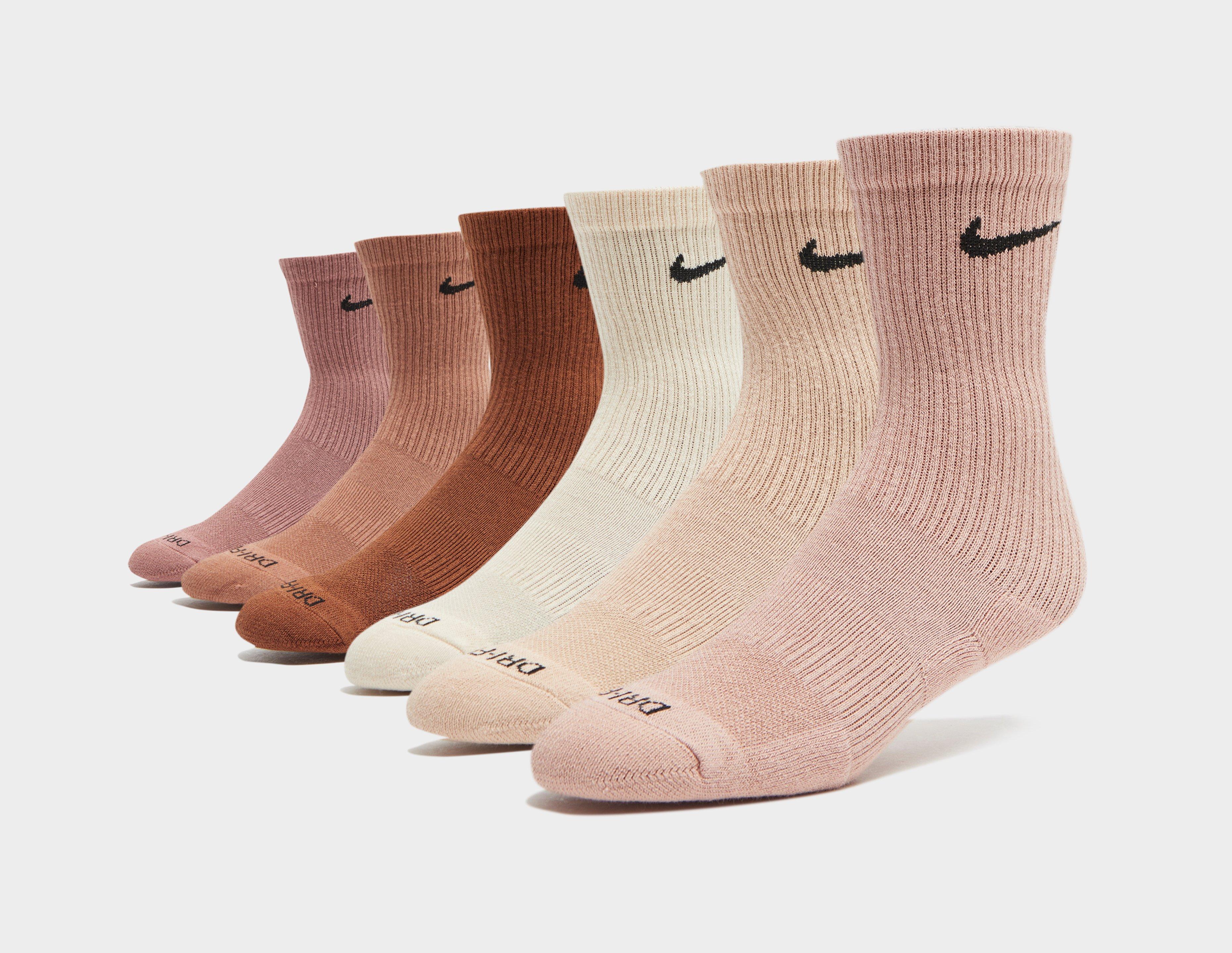 Brown Nike 6-Pack Everyday Cushioned Training Crew Socks