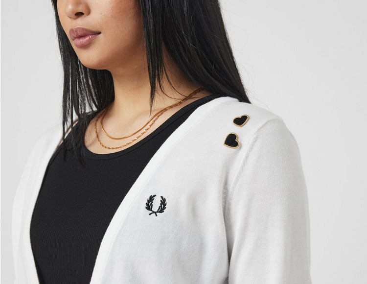 White Fred Perry Amy Winehouse V-Neck Cardigan | Infrastructure 