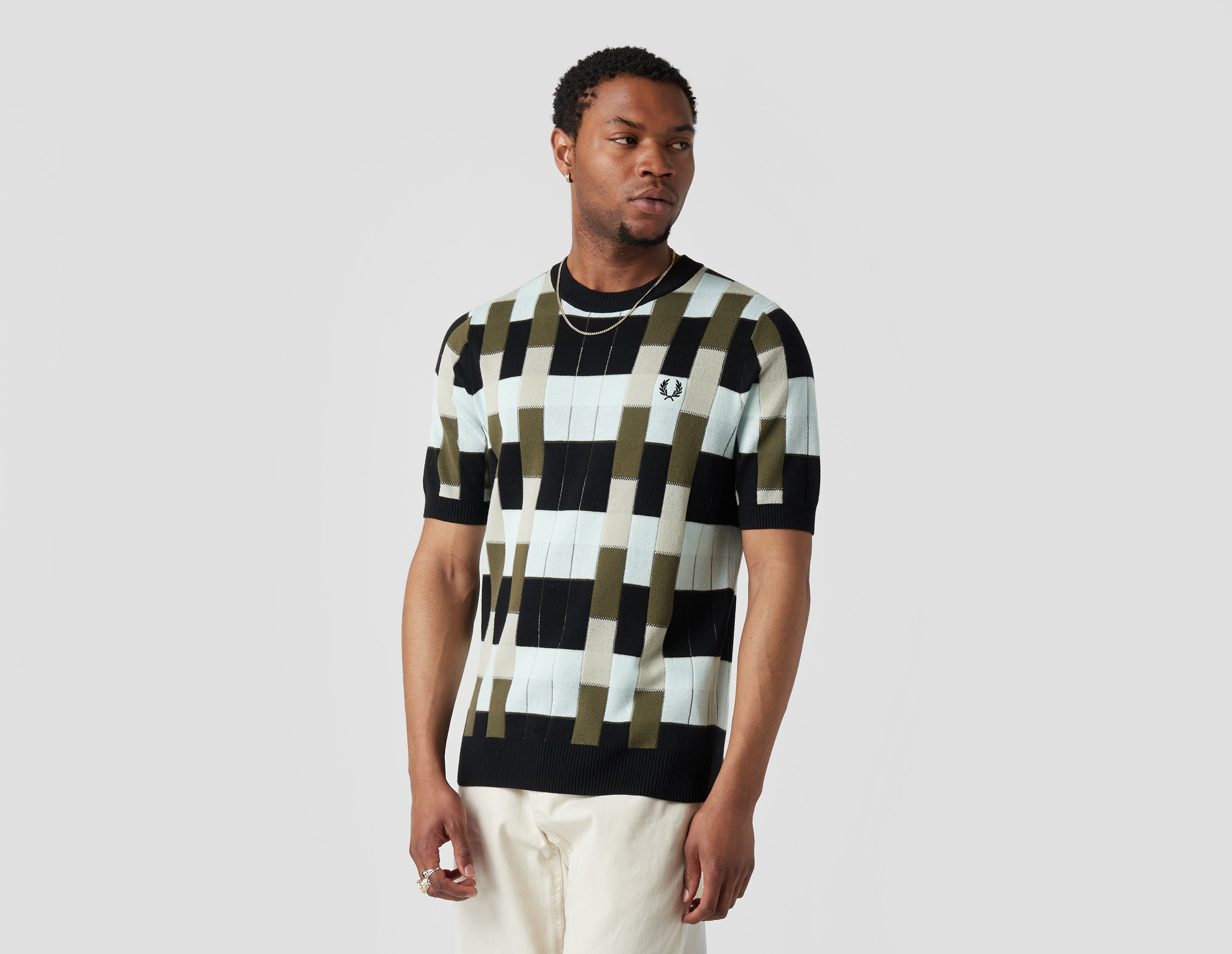 Black Fred Perry Jacquard Knit T-Shirt | Hotelomega?