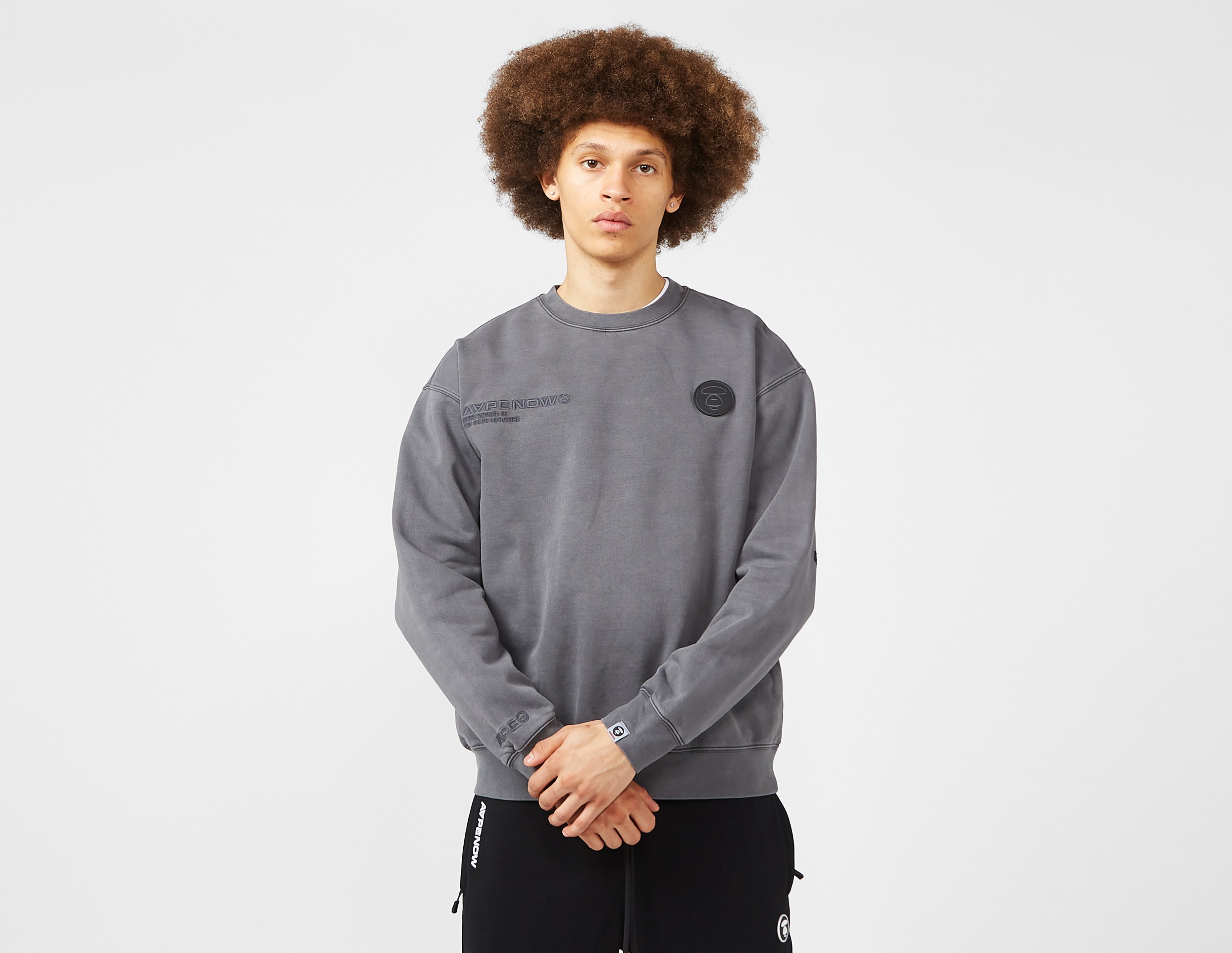 Grey AAPE By A Bathing Ape Crew Sweatshirt | Healthdesign? | QED