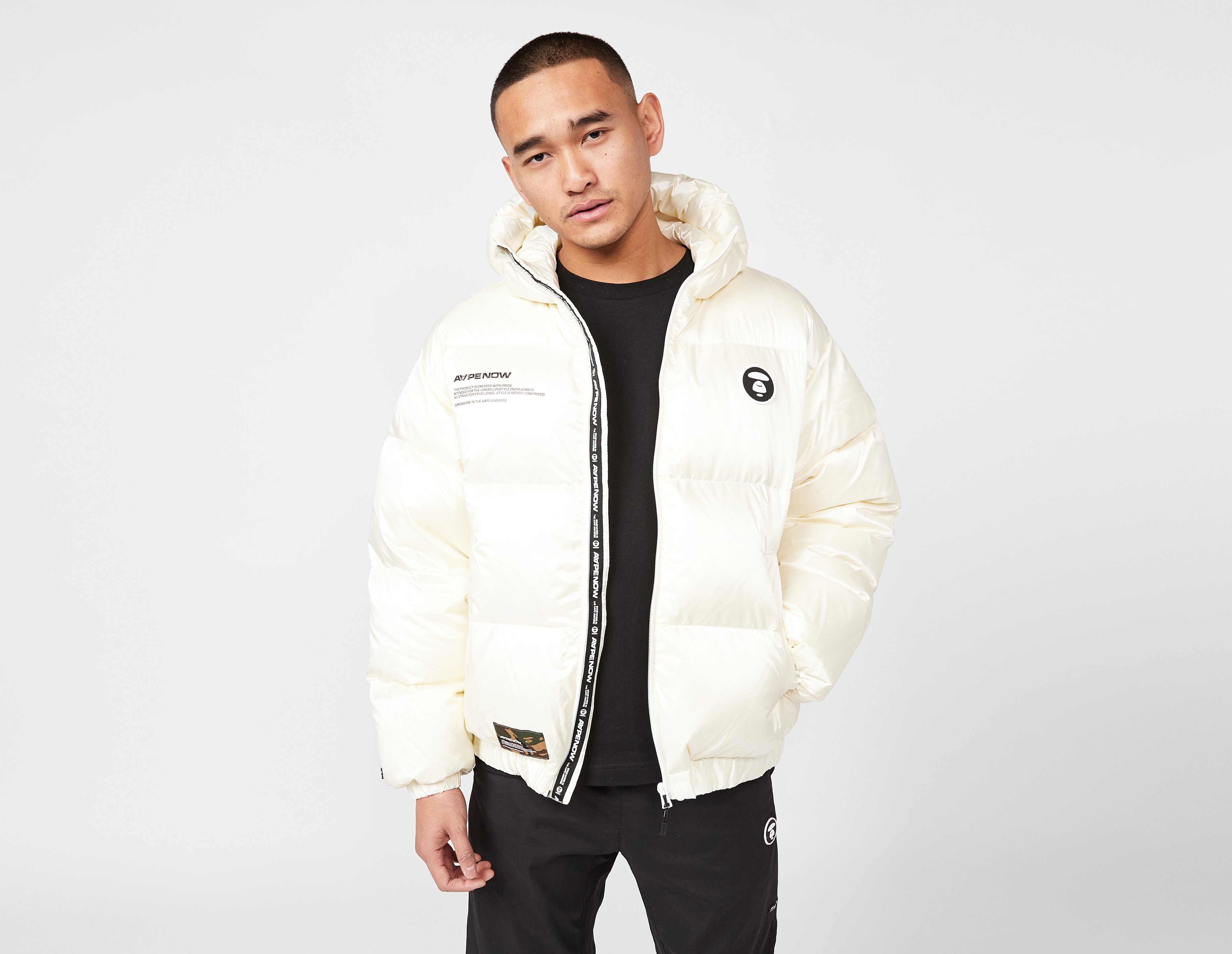 White AAPE By A Bathing Ape Badge Down Puffer Jacket | size?