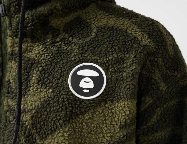 Green AAPE By A Bathing Ape Badge Fleece Hoodie Devils